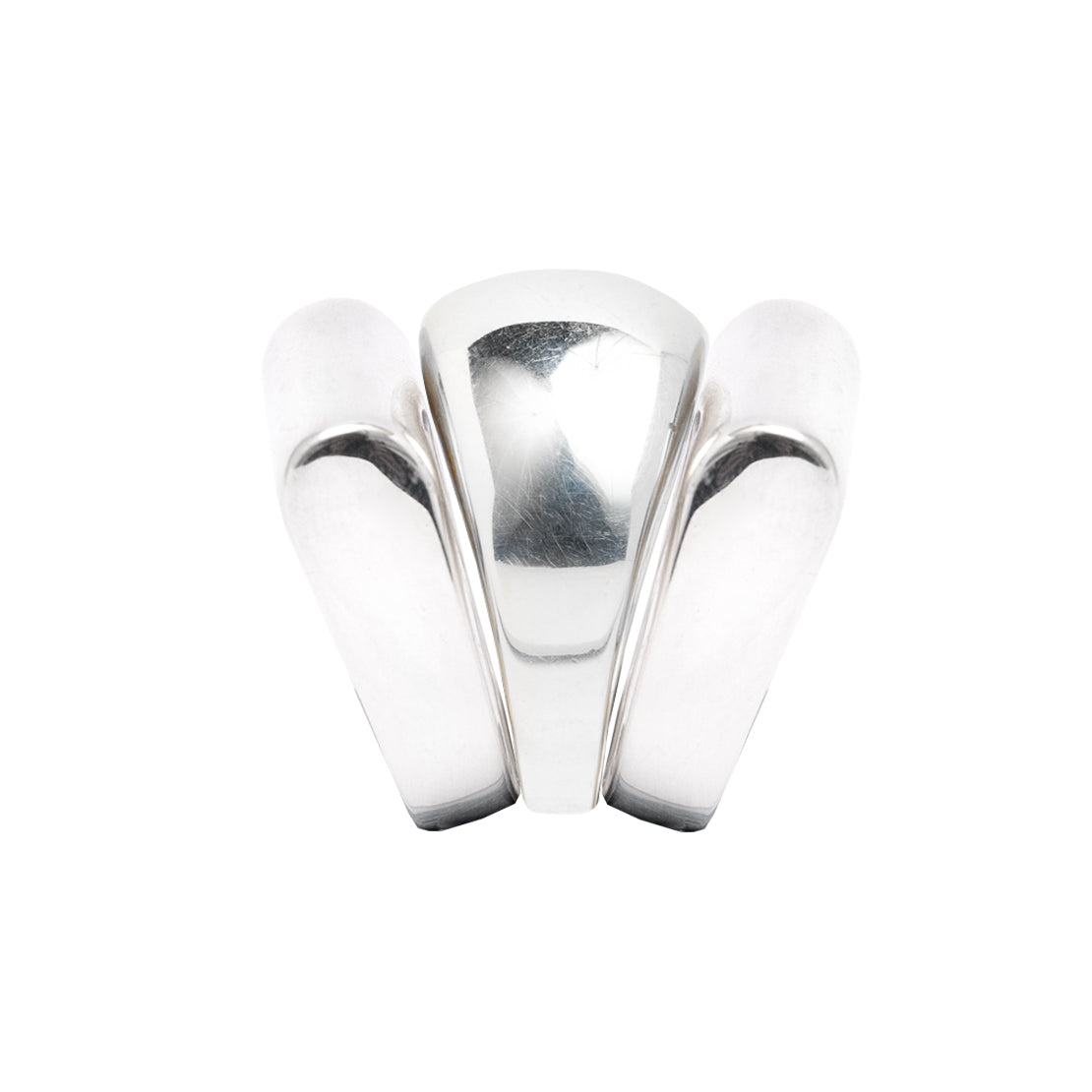 Silver Triple Ridge Ring Set