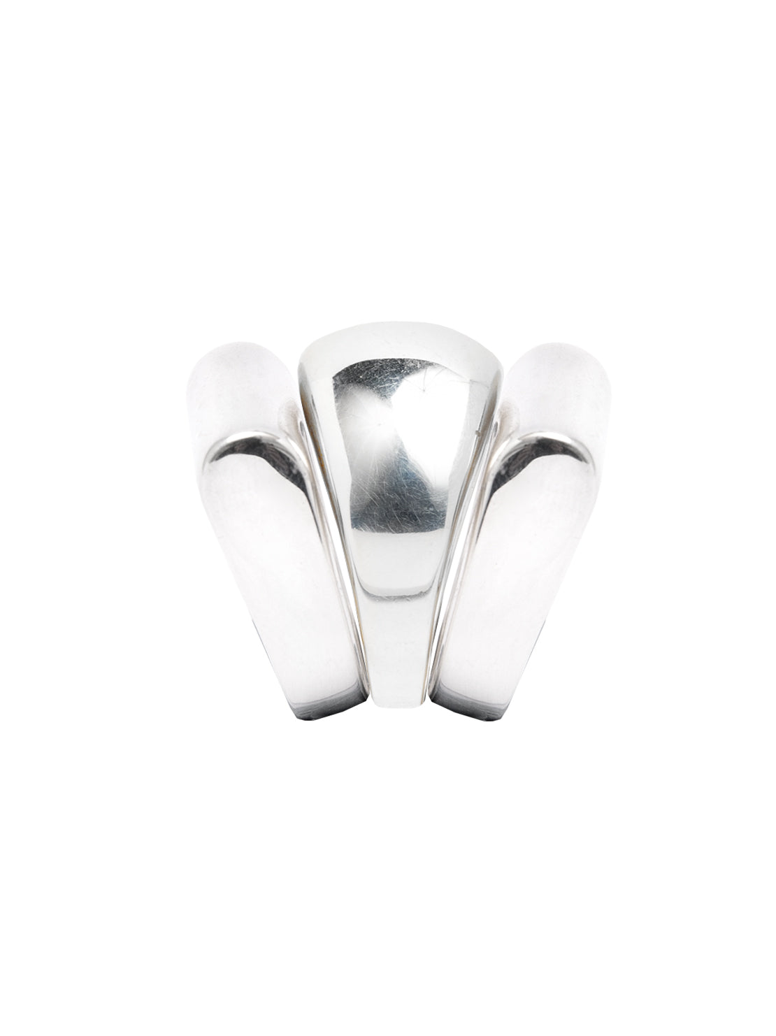 Silver Triple Ridge Ring Set