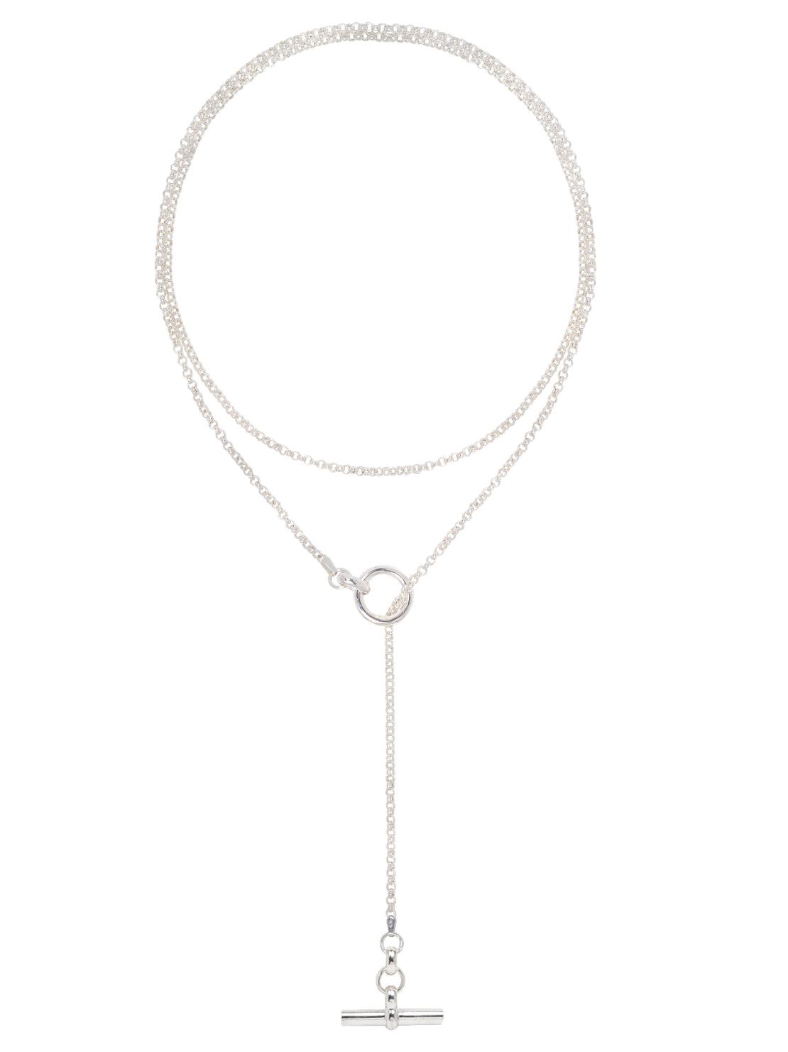 Fine Silver Lariat Necklace