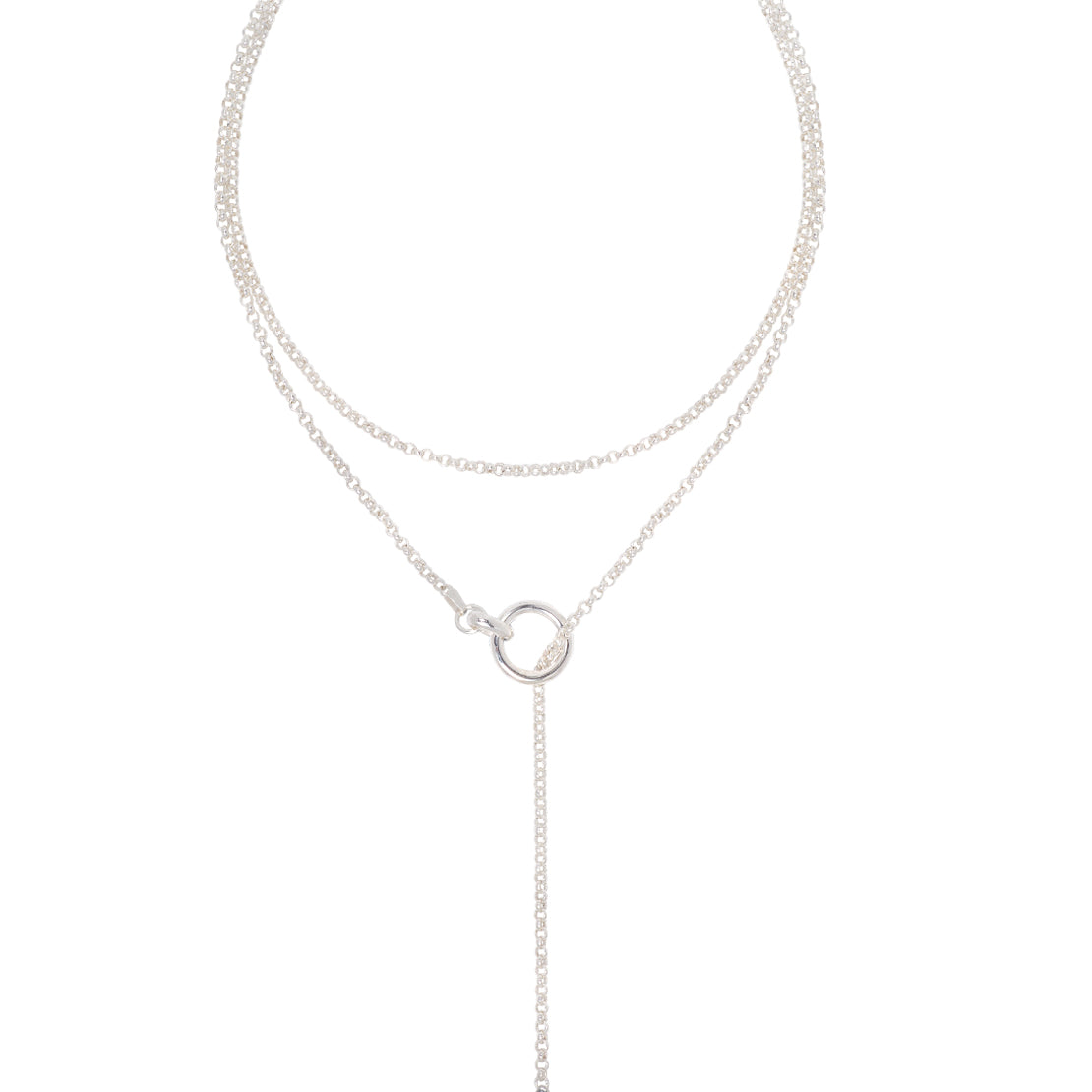 Men's Fine Solid Sterling Silver Lariat Necklace