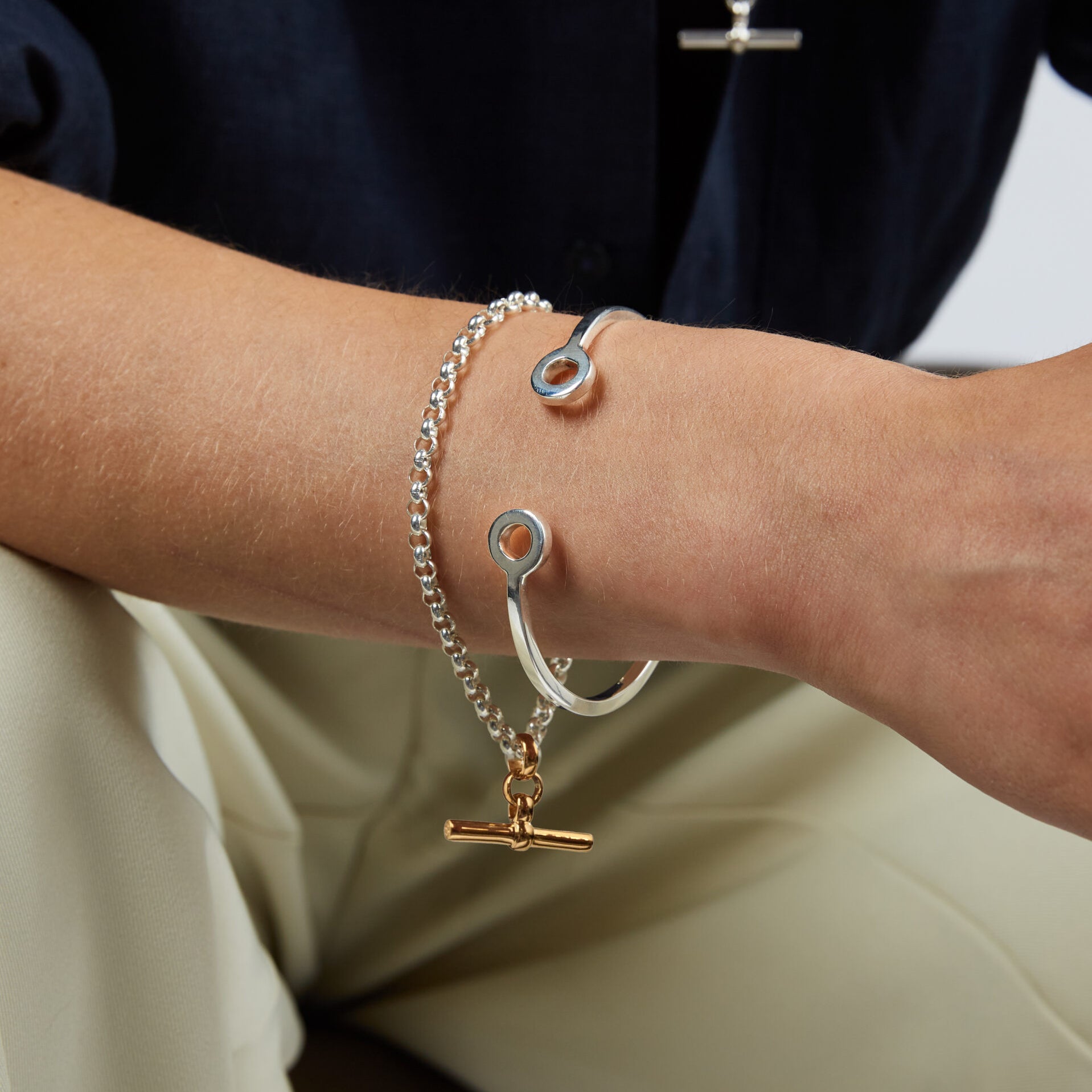 Silver Stacking Torque Bangle