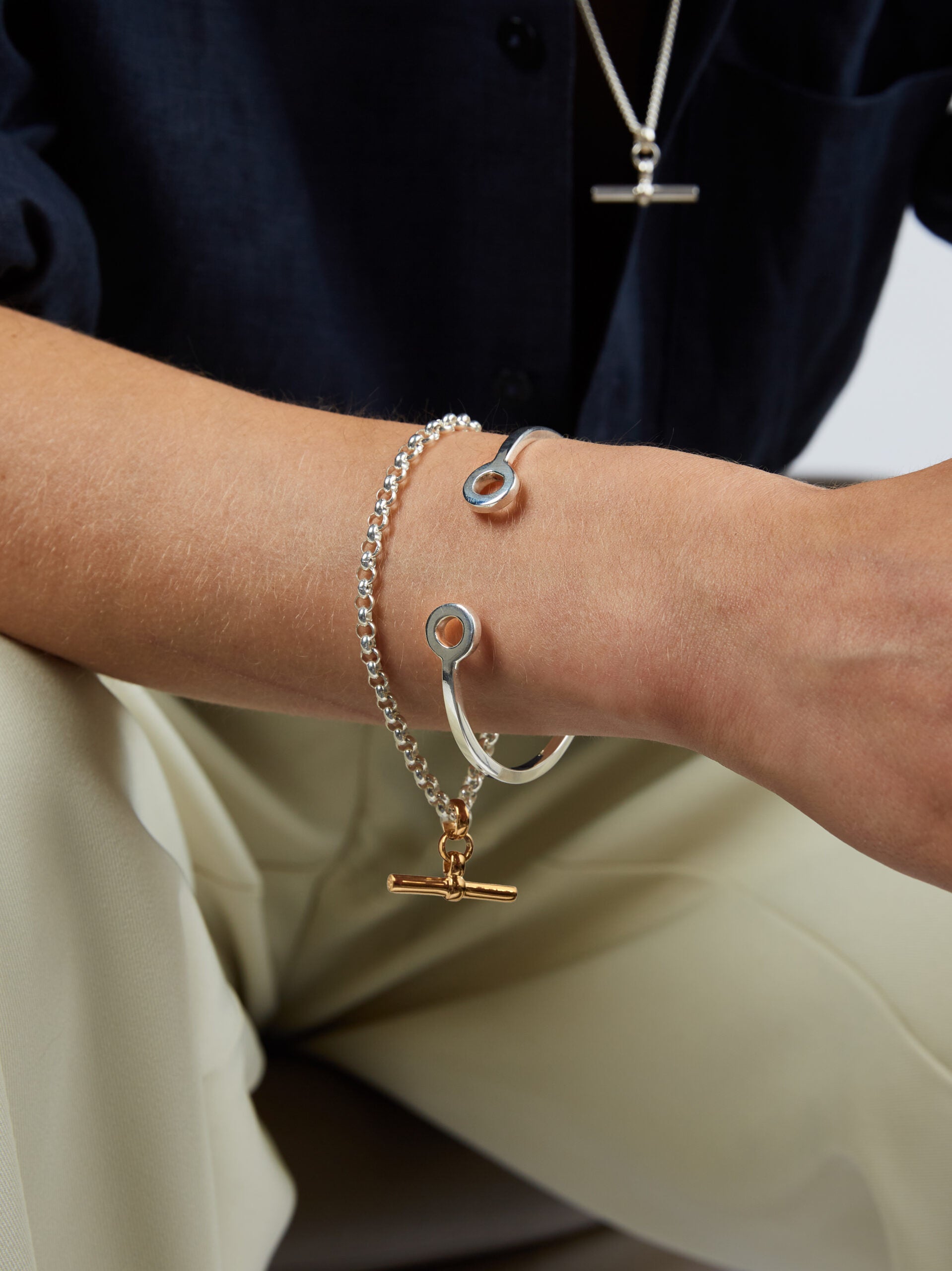 Silver Stacking Torque Bangle