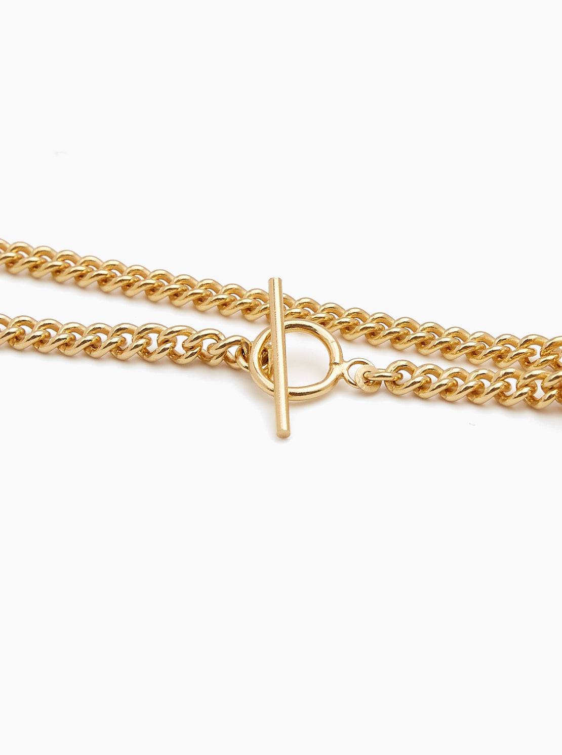 Gold T-Bar Curb Link Necklace