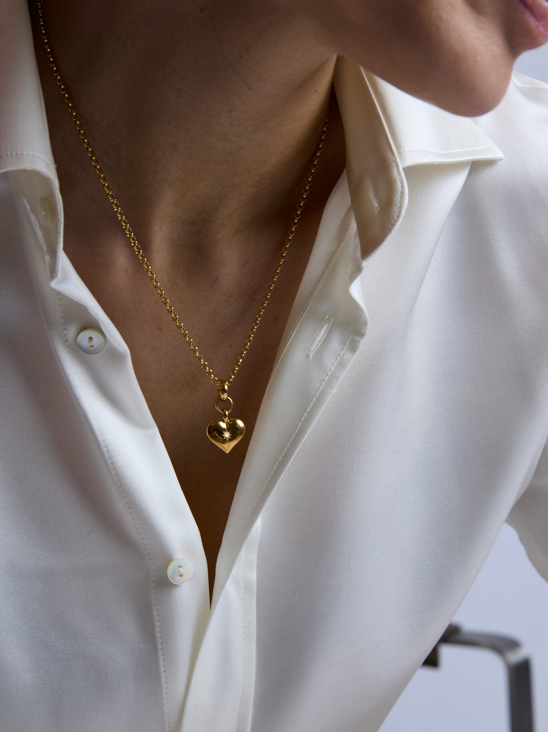Small Gold Heart on Belcher Chain