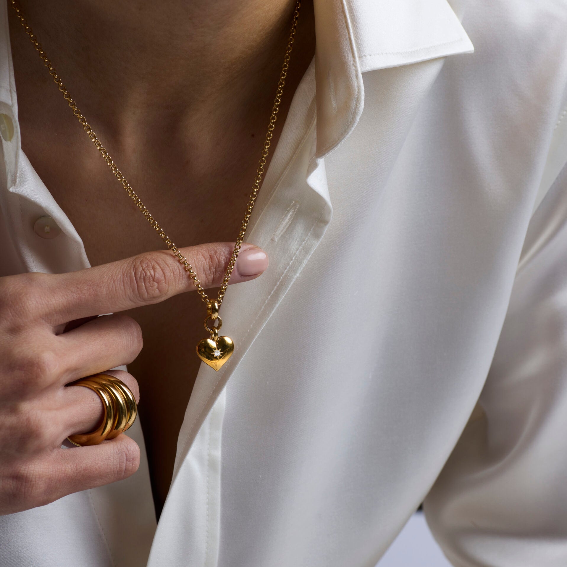 Small Gold Heart on Belcher Chain