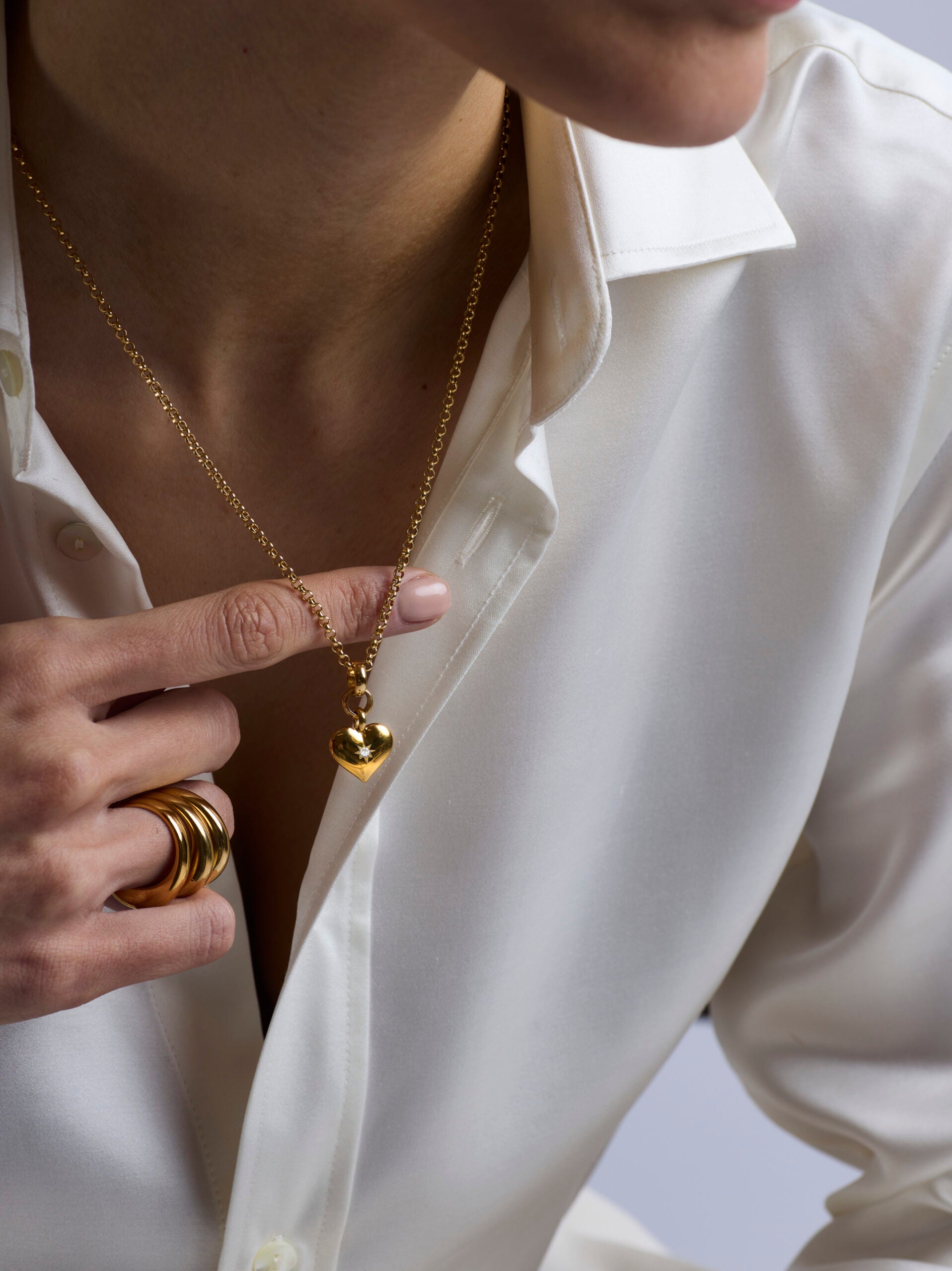 Small Gold Heart on Belcher Chain