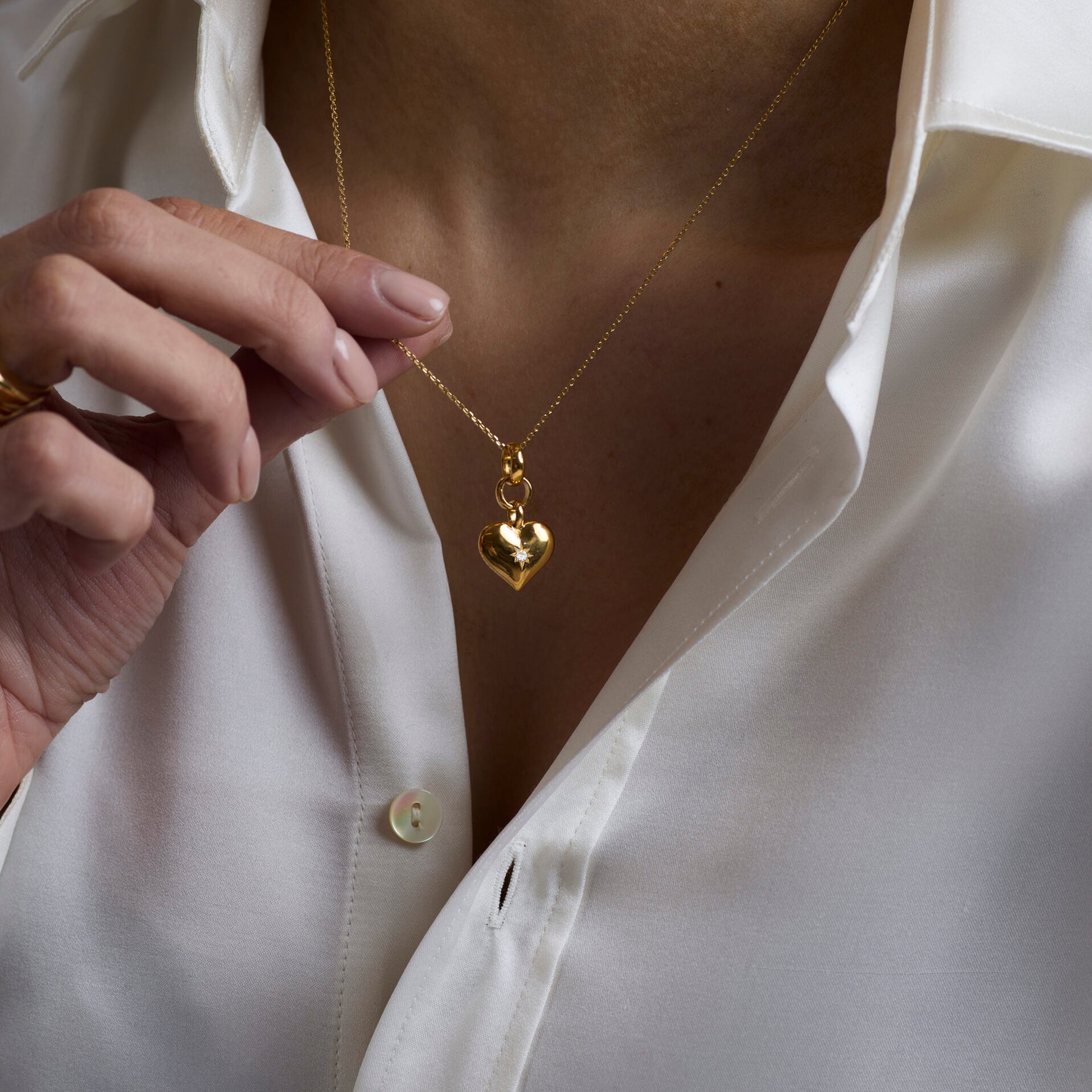 Small Gold Heart on Trace Chain