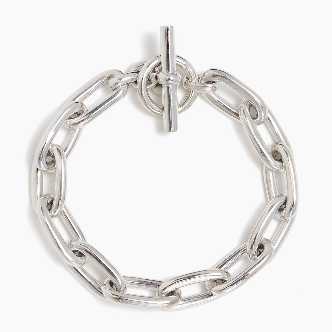 Small Silver Oval Linked Bracelet