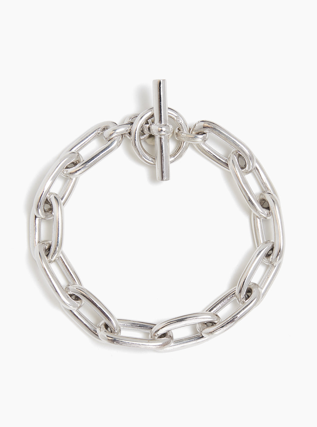 Small Silver Oval Linked Bracelet