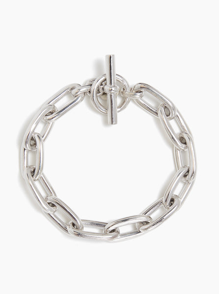 Small Silver Oval Linked Bracelet – Tilly Sveaas