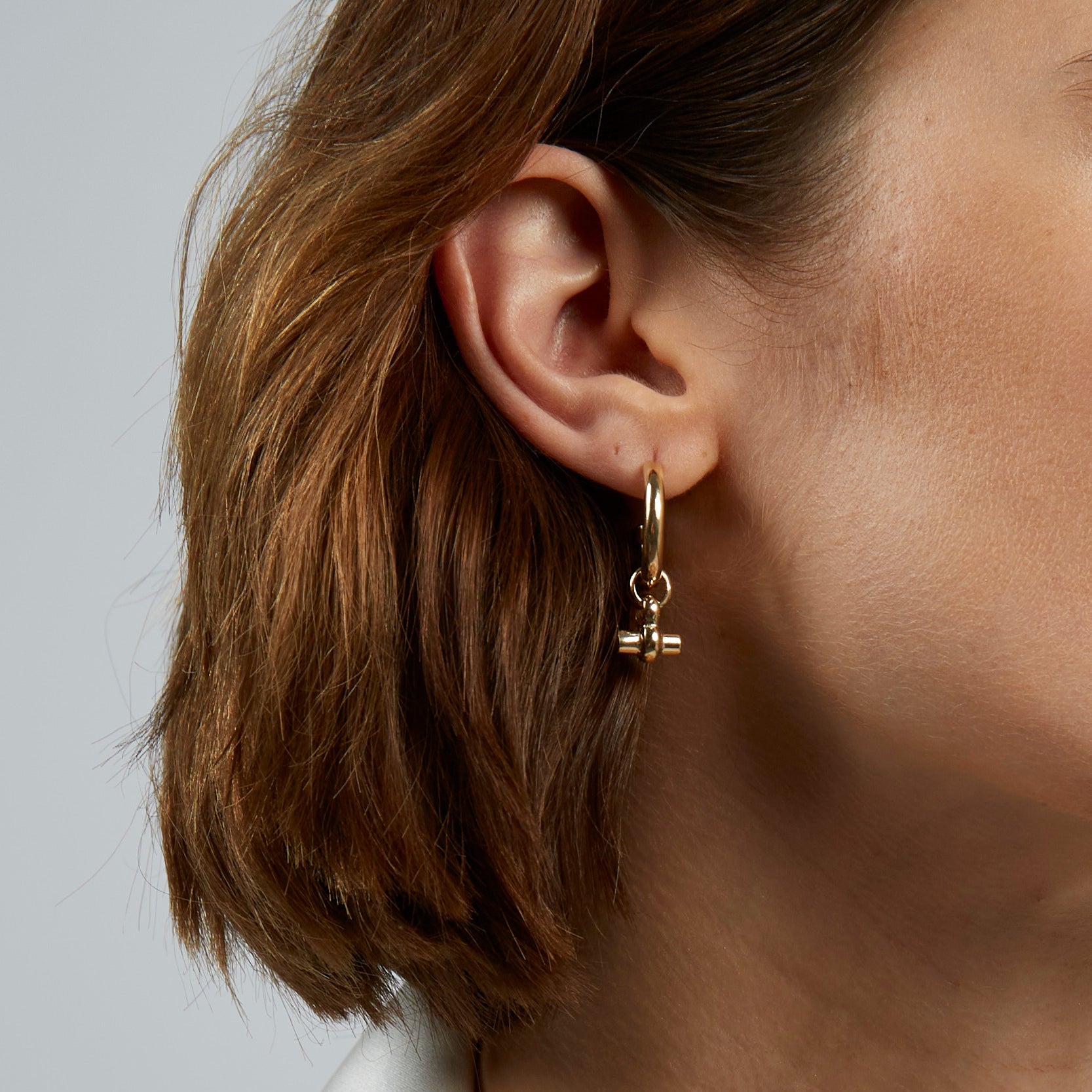 Small Gold T-Bar Earrings