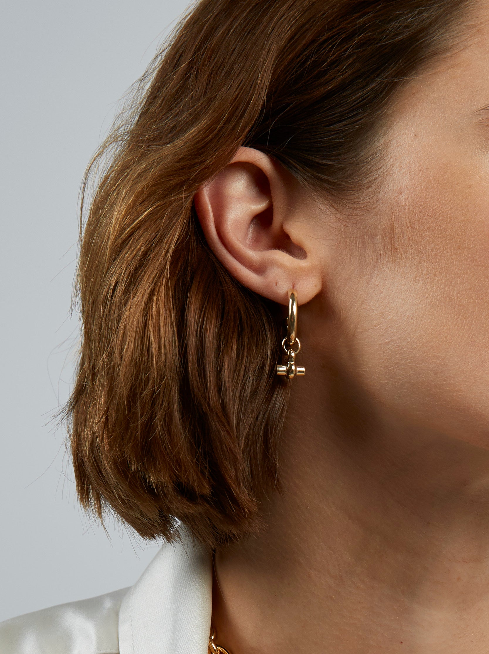 Small Gold T-Bar Earrings