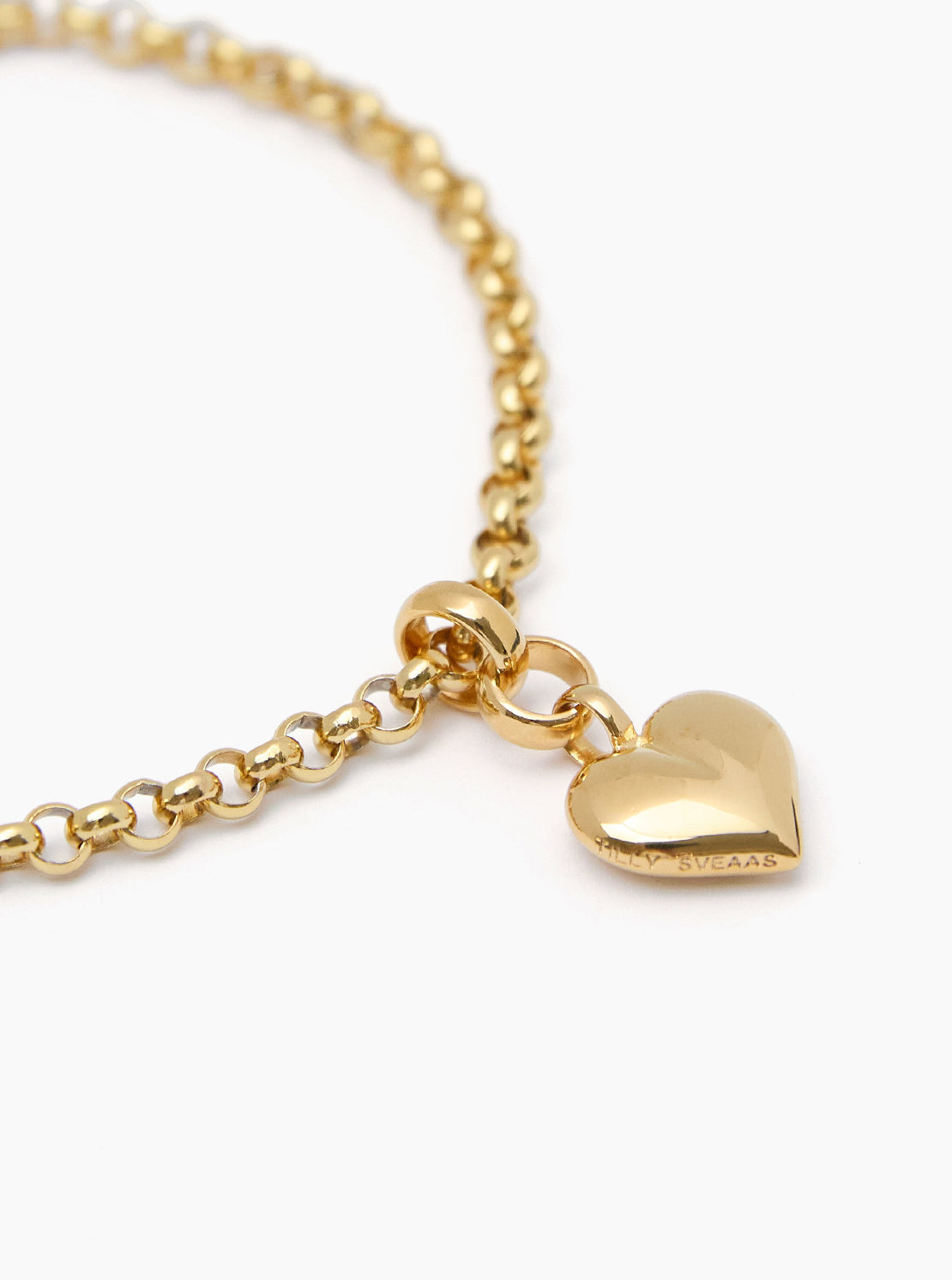 Small Gold Heart on Belcher Bracelet