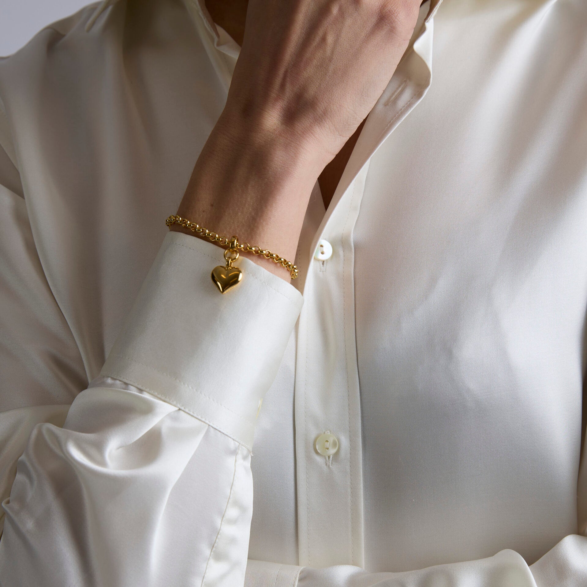 Small Gold Heart on Belcher Bracelet