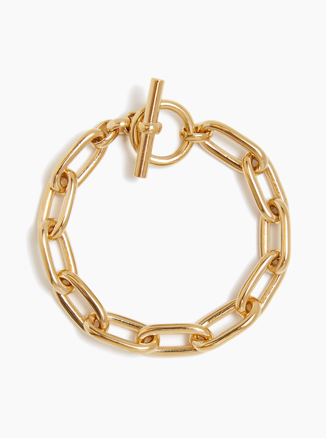 Small Gold Oval Linked Bracelet