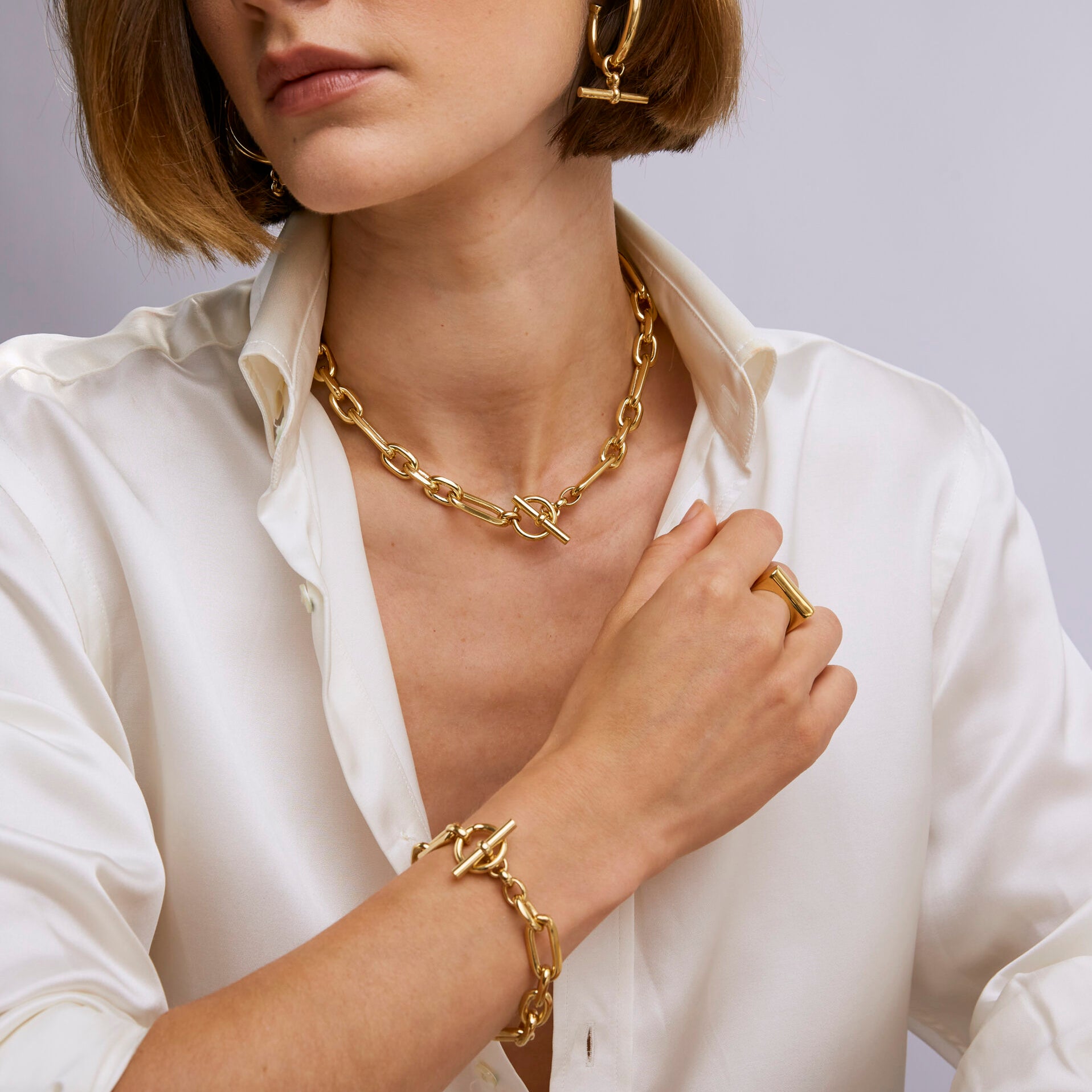 Small Gold Watch Chain Set
