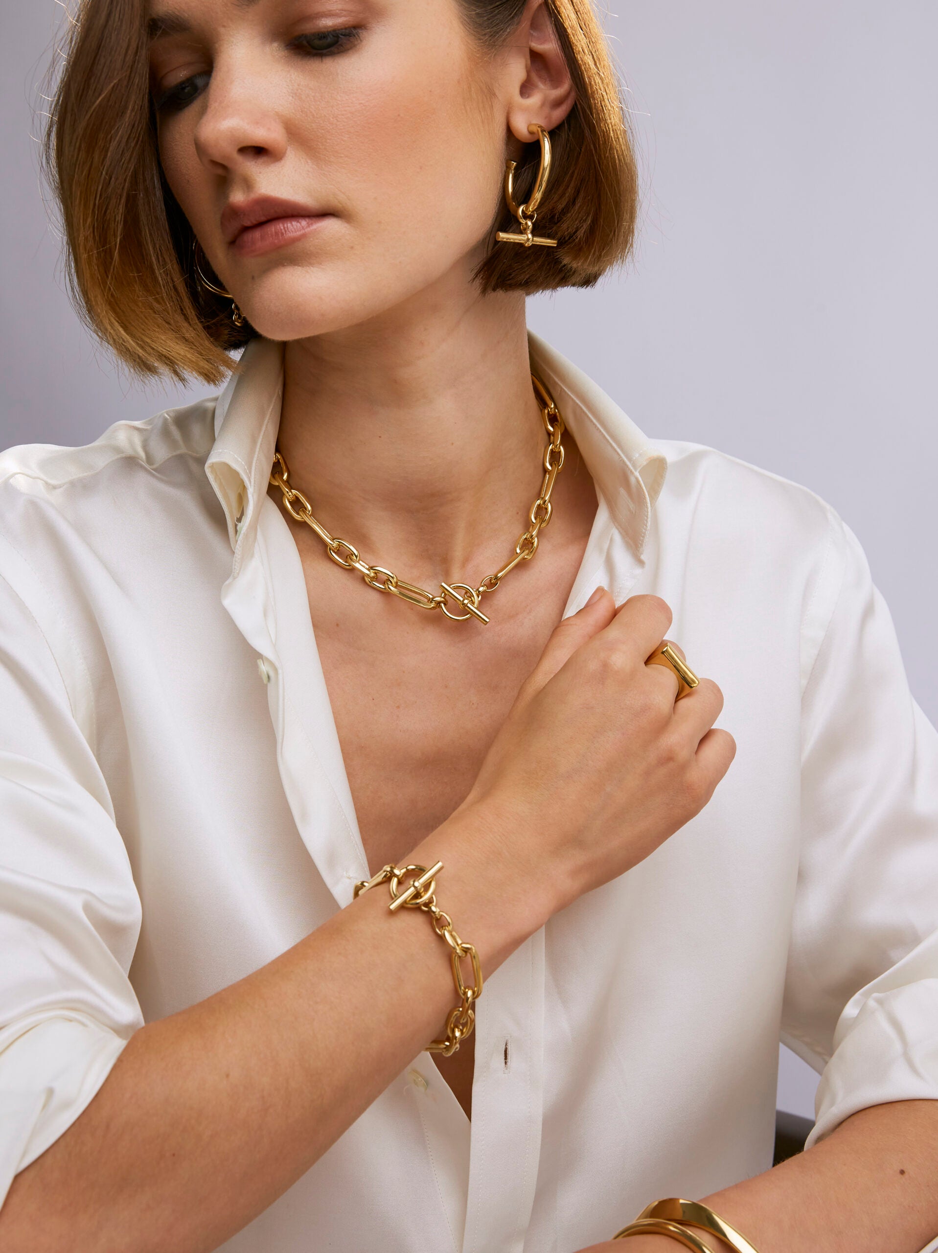 Small Gold Watch Chain Set