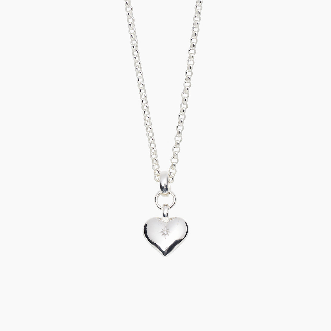 Small Silver Heart on Belcher Chain