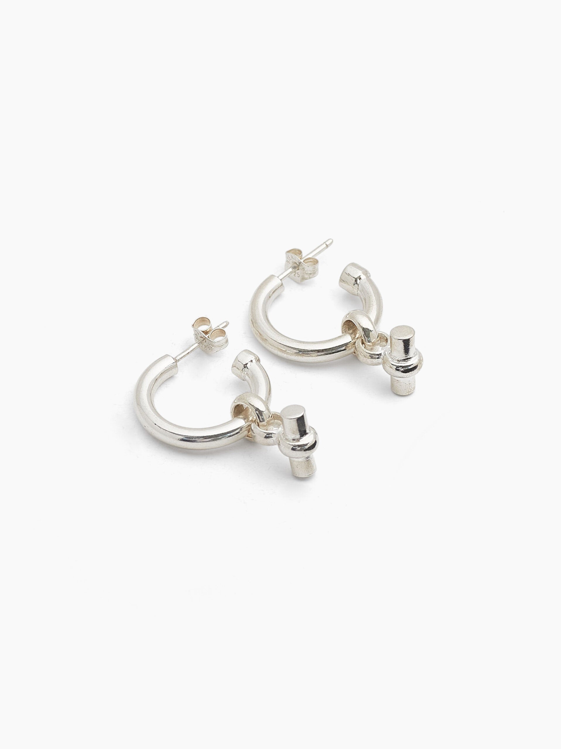 Small Silver T-Bar Earrings