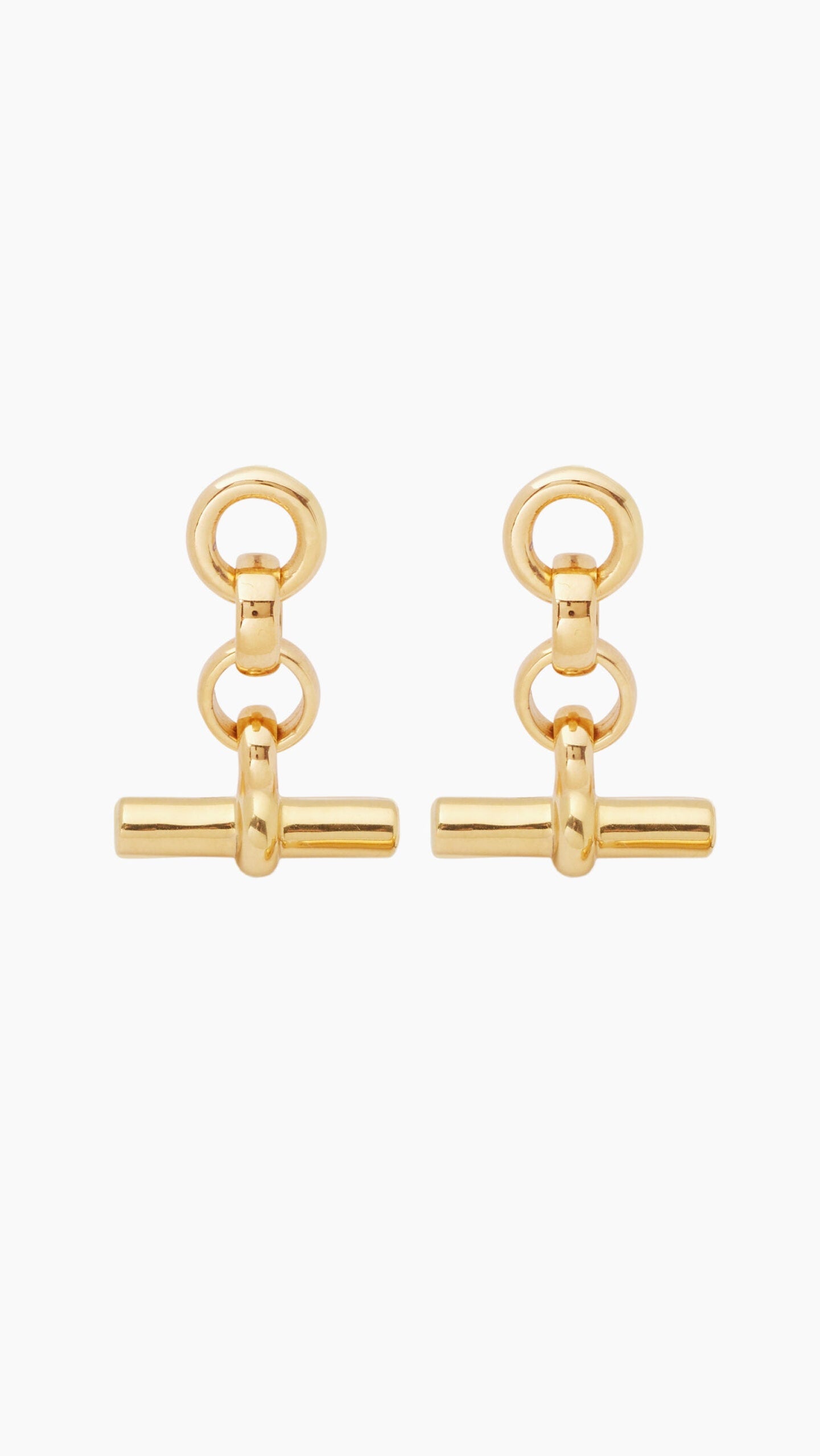 Gold T-Bar Drop Earrings