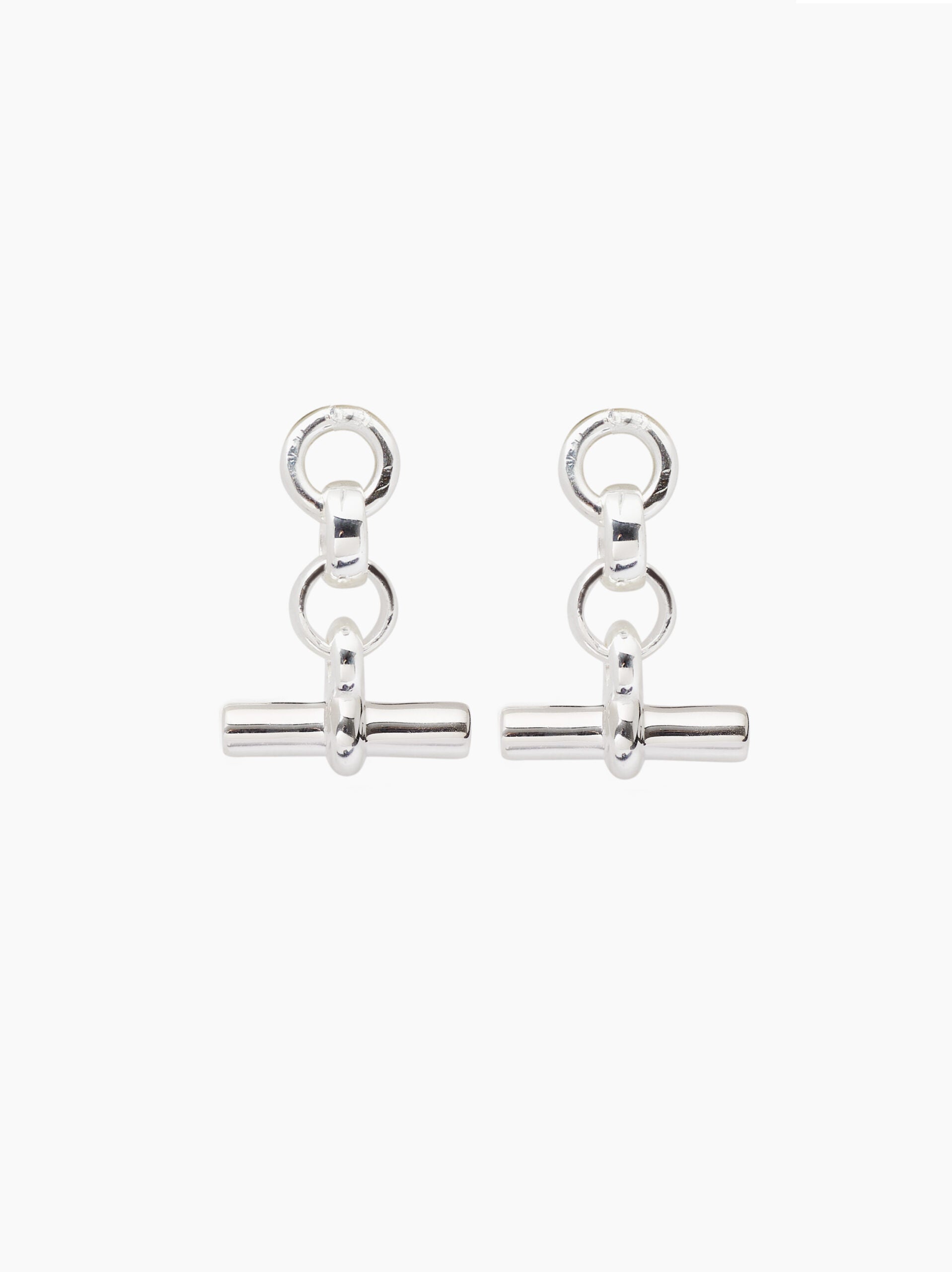 Silver T-Bar Drop Earrings