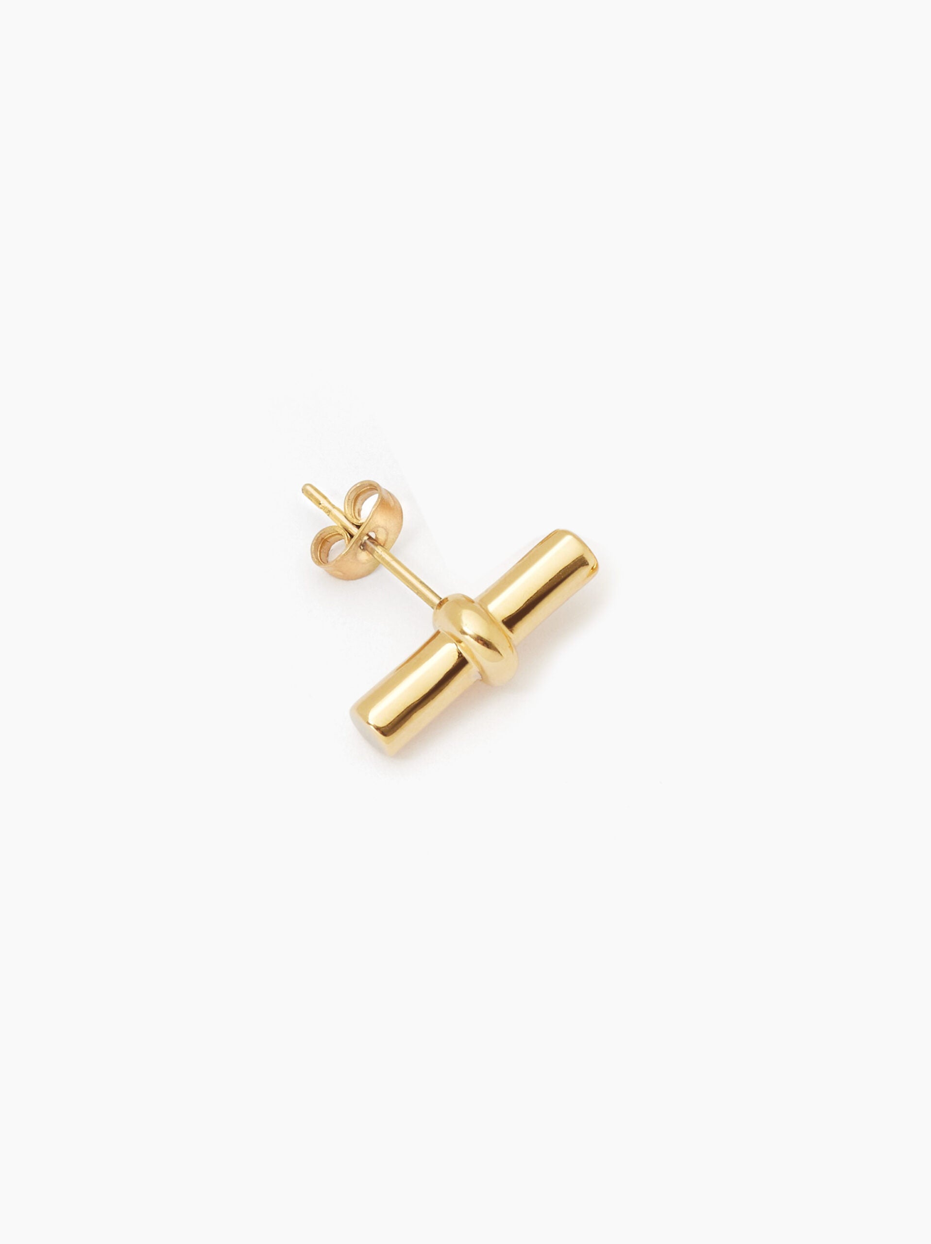 Gold T-Bar Stud Earrings