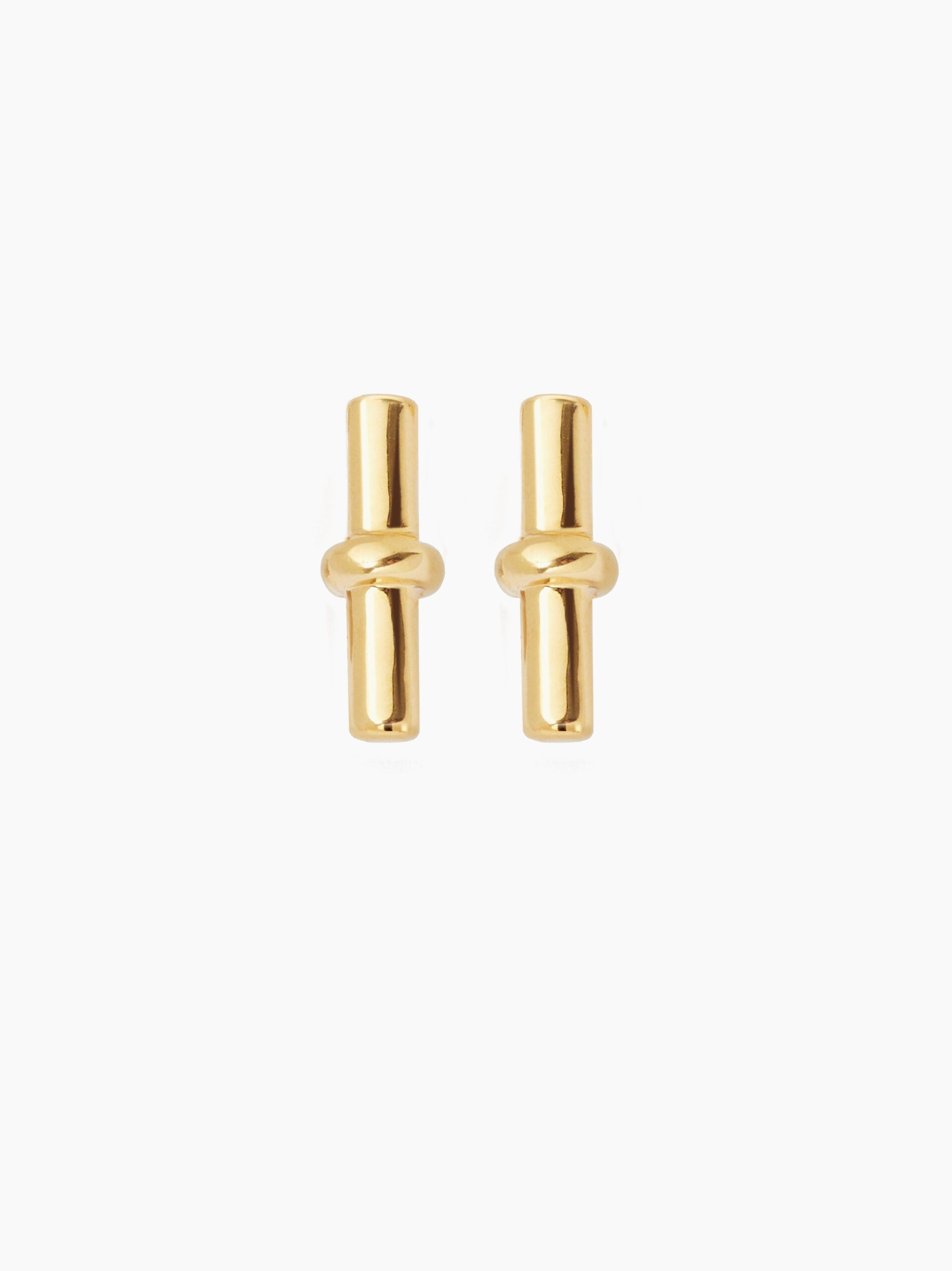 Gold T-Bar Stud Earrings