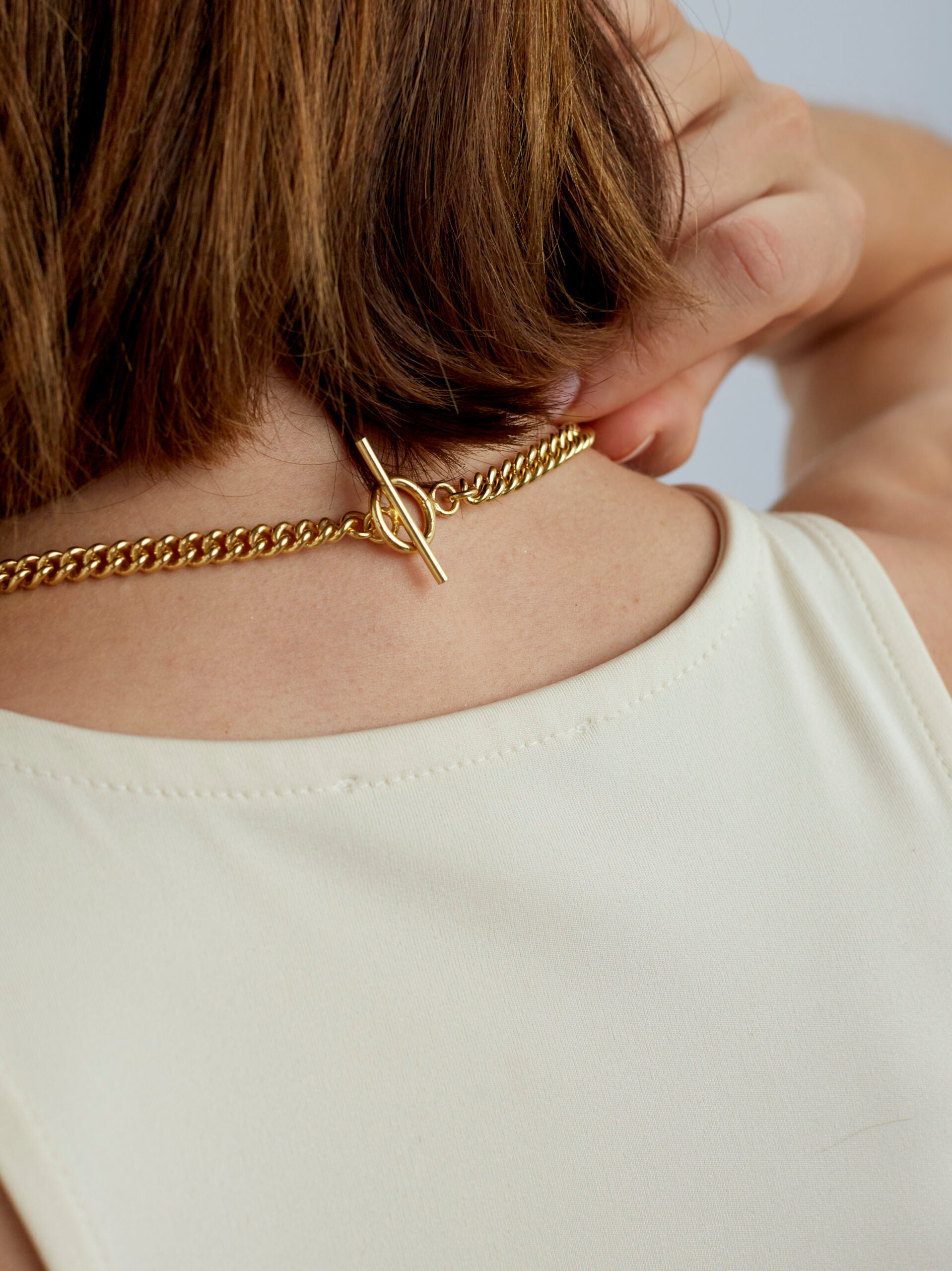 Slim Gold Curb Link Necklace