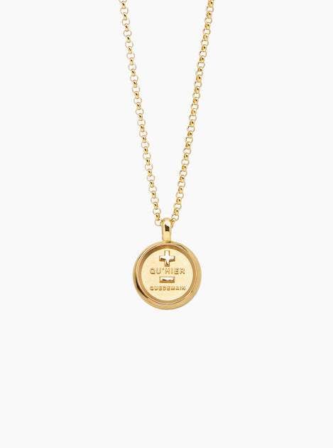Large Gold Que Demain Disc on Belcher Chain – Tilly Sveaas