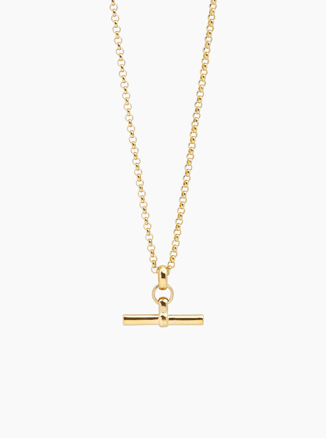 Small Gold T-Bar On Belcher Chain
