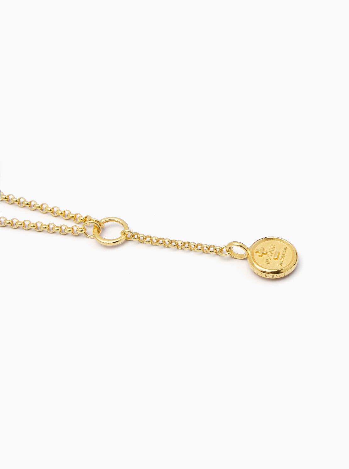 Gold Que Demain Disc on Eternity Belcher Necklace