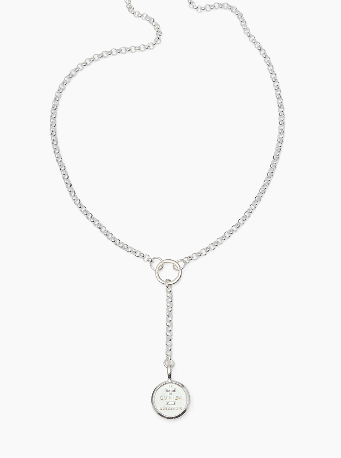 Silver Que Demain Disc on Eternity Belcher Necklace