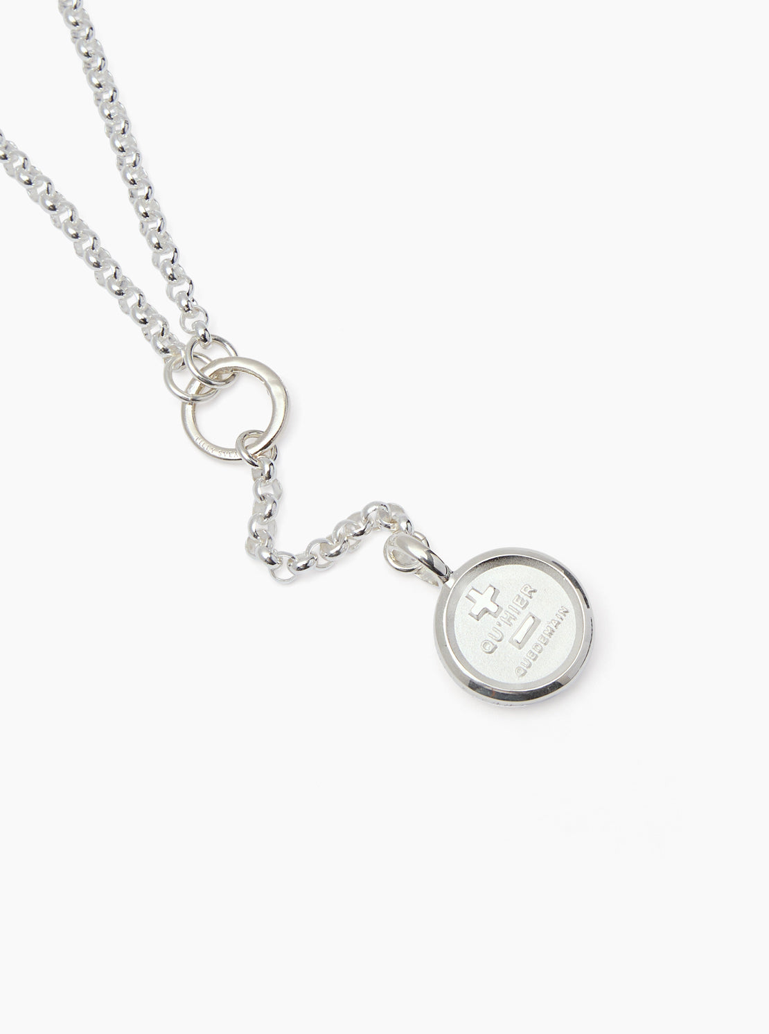 Silver Que Demain Disc on Eternity Belcher Necklace