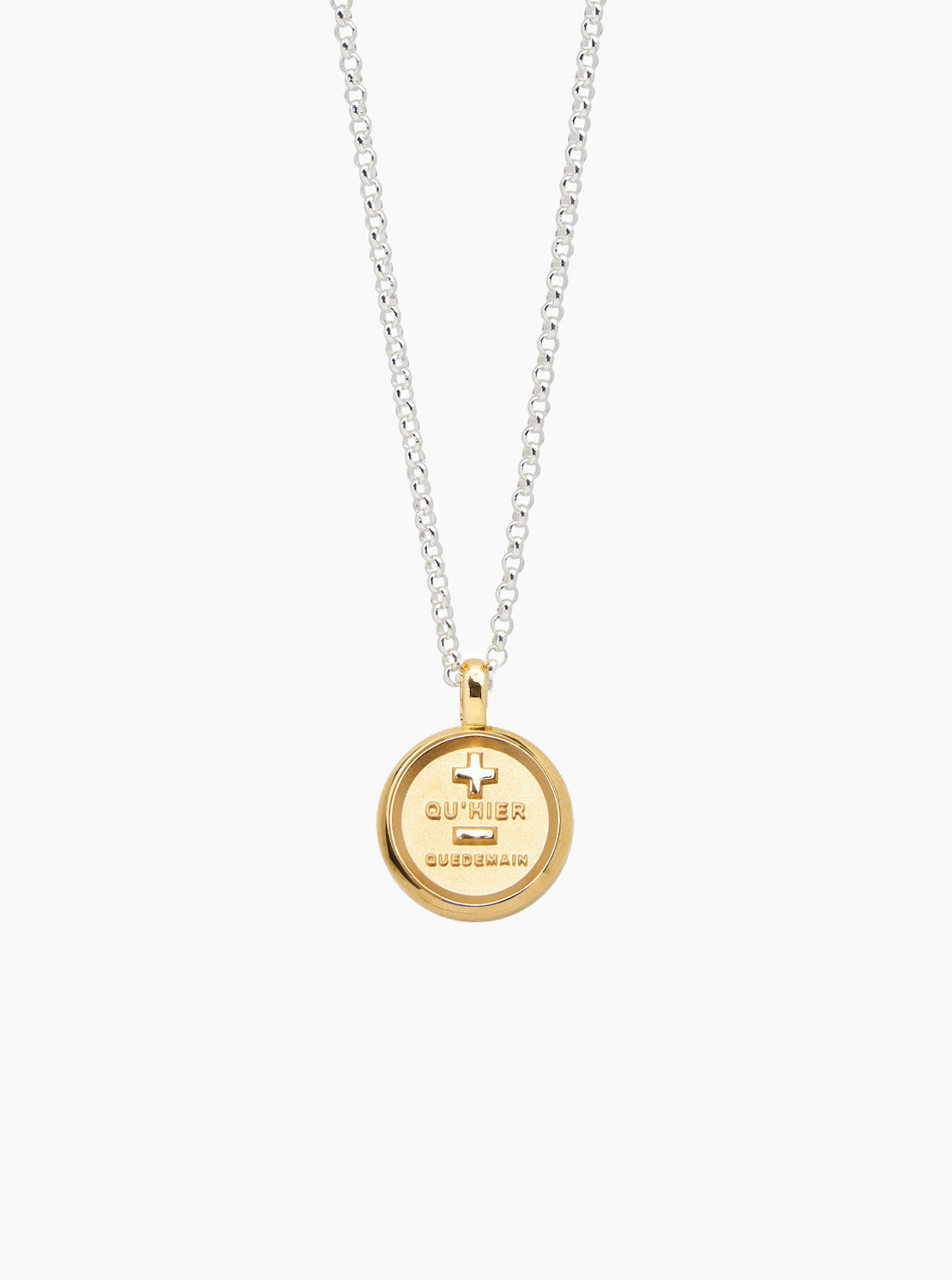 Mixed Metal Large Que Demain Disc on Belcher Chain