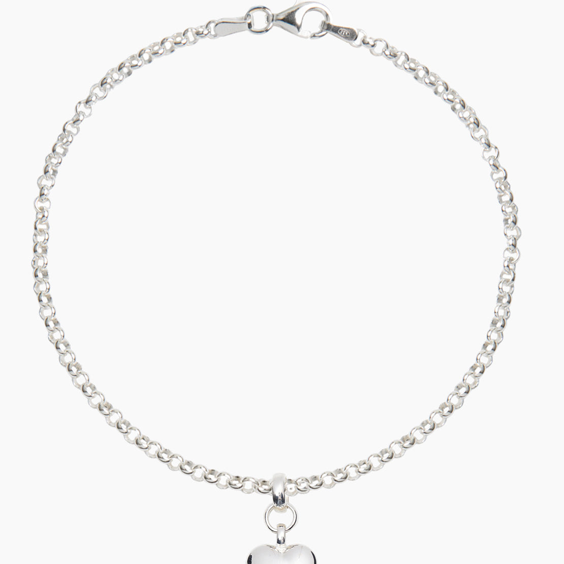 Small Silver Heart Anklet