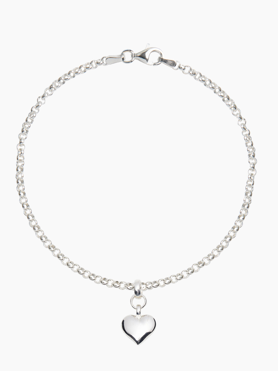 Small Silver Heart Anklet