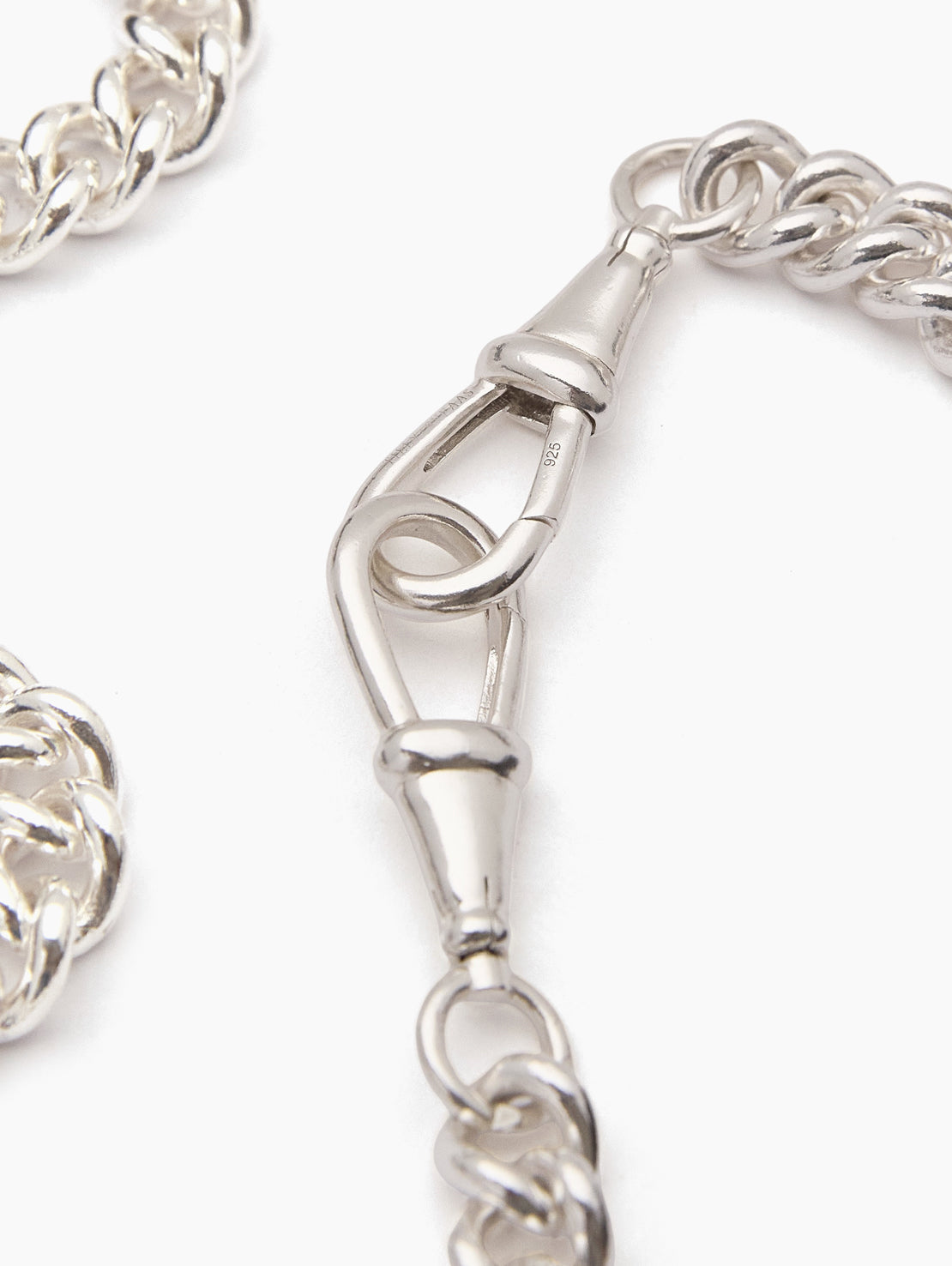 Large Silver Heart on Large Curb Clipt Necklace