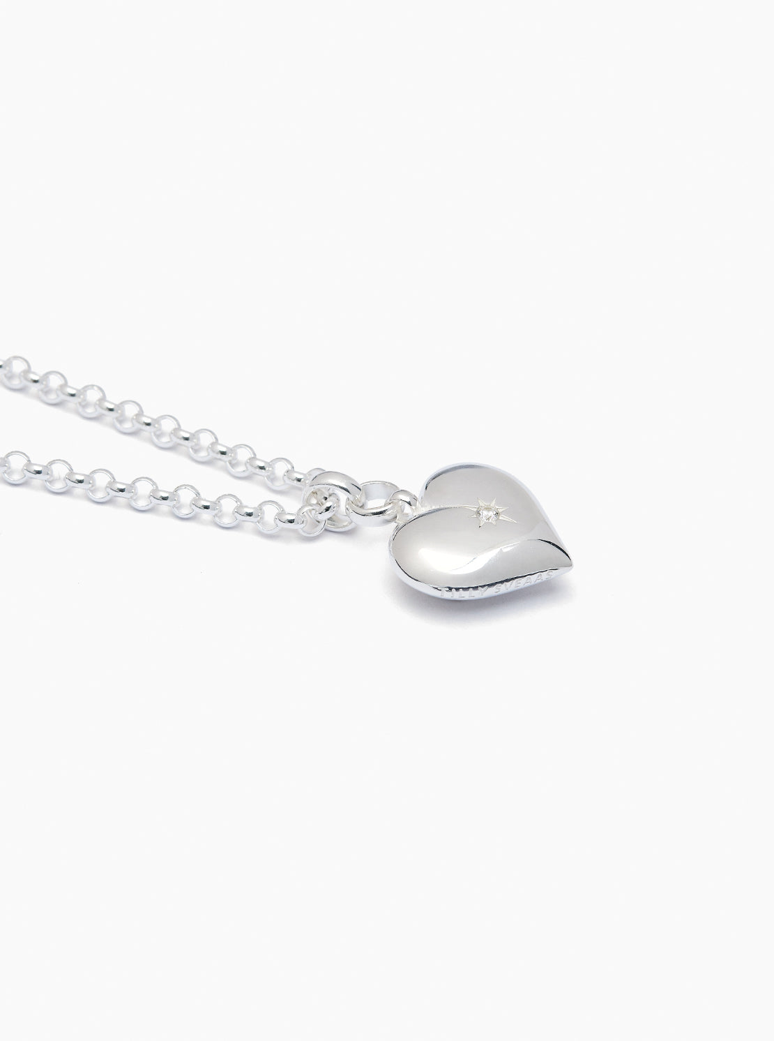 Large Silver Heart on Chunky Belcher Chain