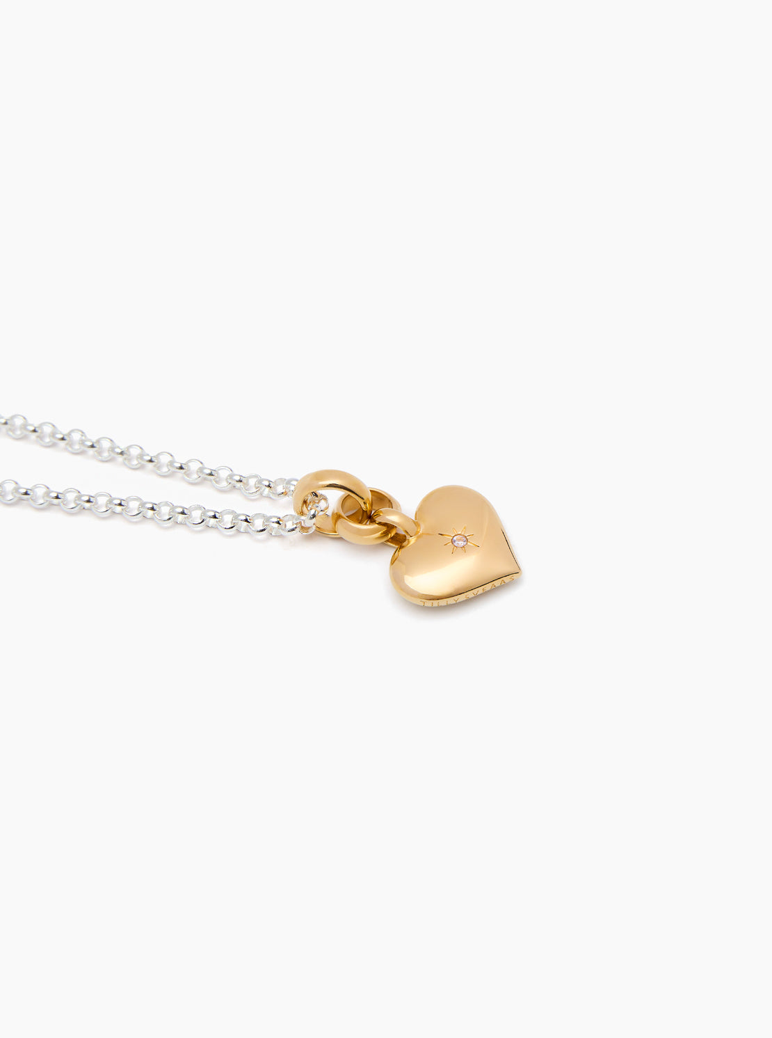Mixed Metal Small Heart on Belcher Chain