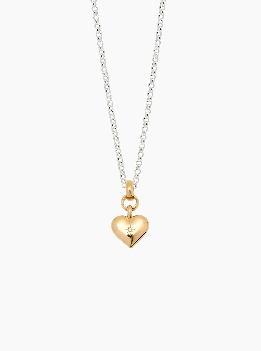 Mixed Metal Small Heart on Belcher Chain