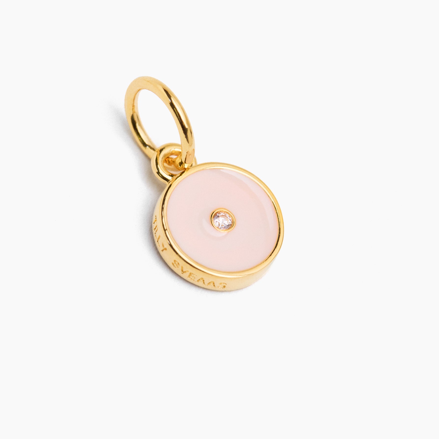 Gold Jewelled Enamel Disc Charm