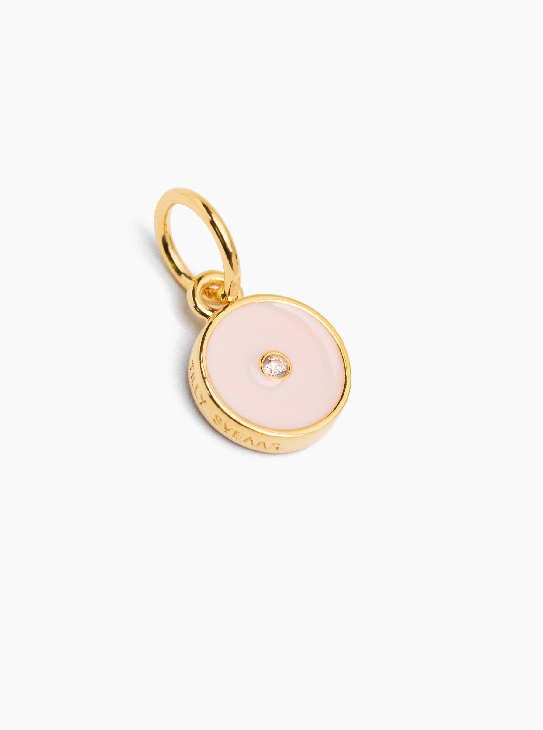 Gold Jewelled Enamel Disc Charm