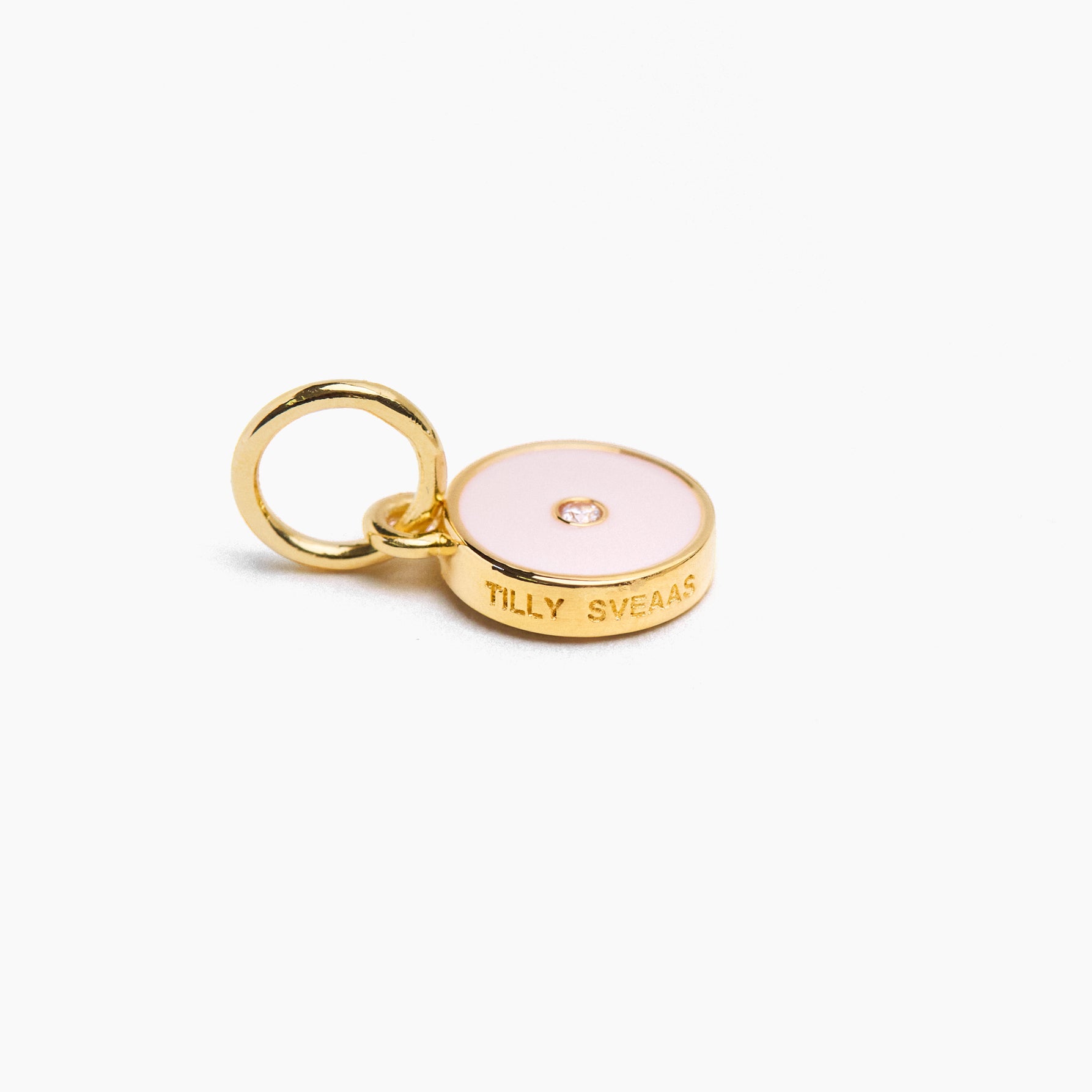 Gold Jewelled Enamel Disc Charm