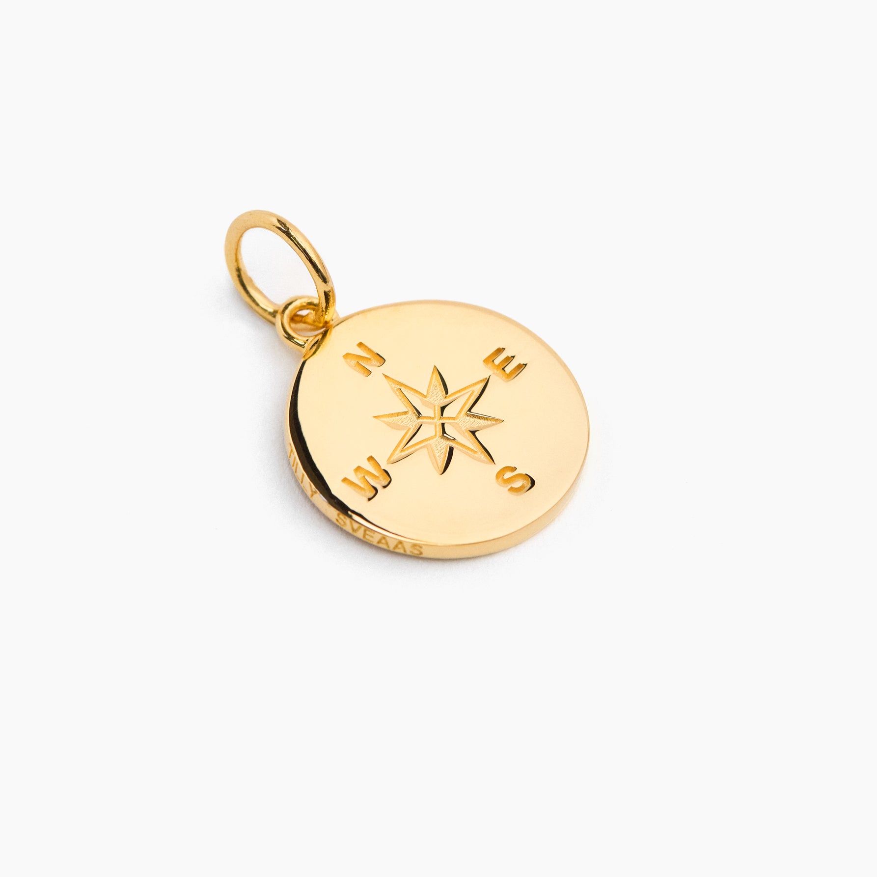 Large Gold Compass Charm