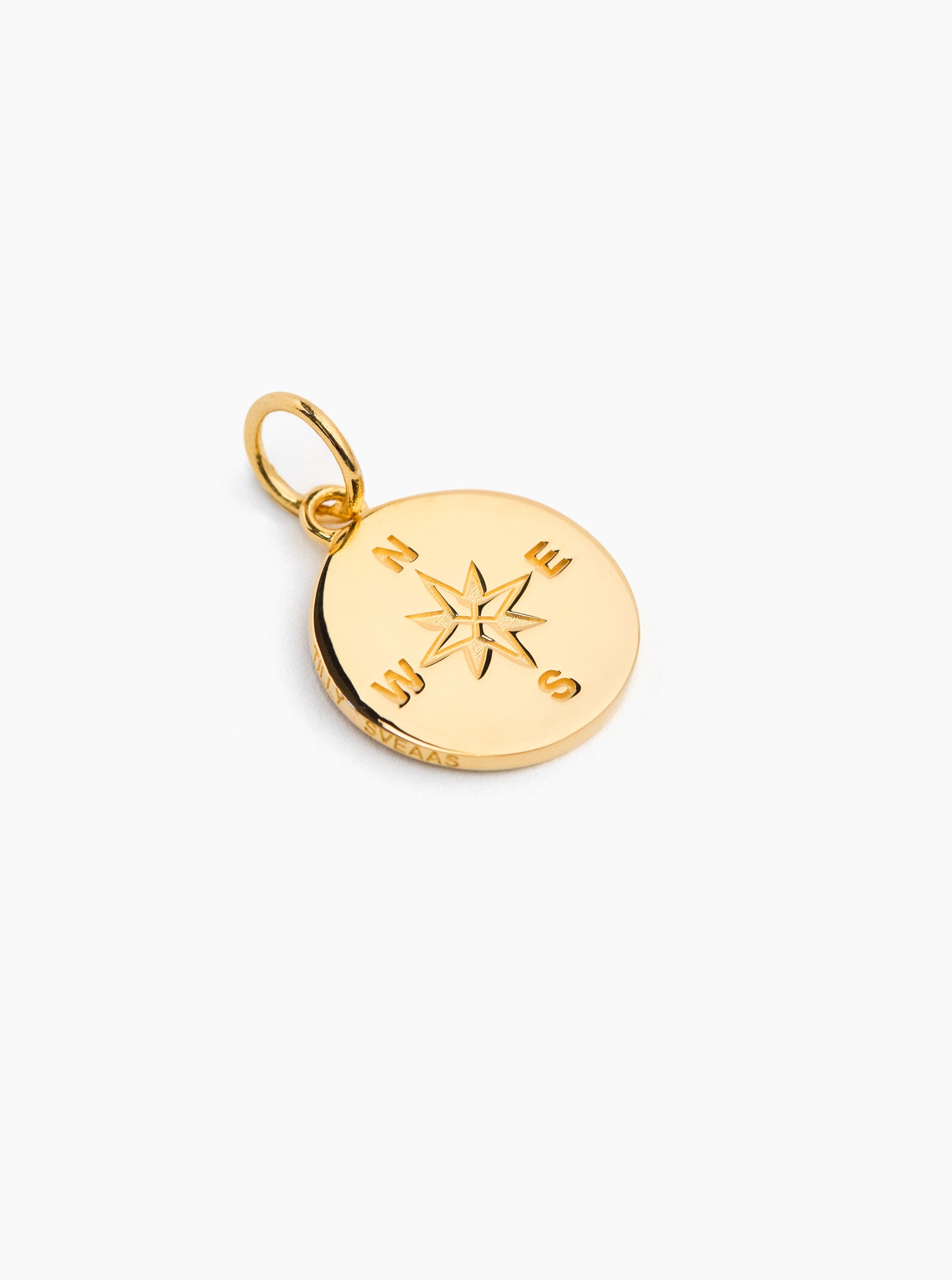 Large Gold Compass Charm