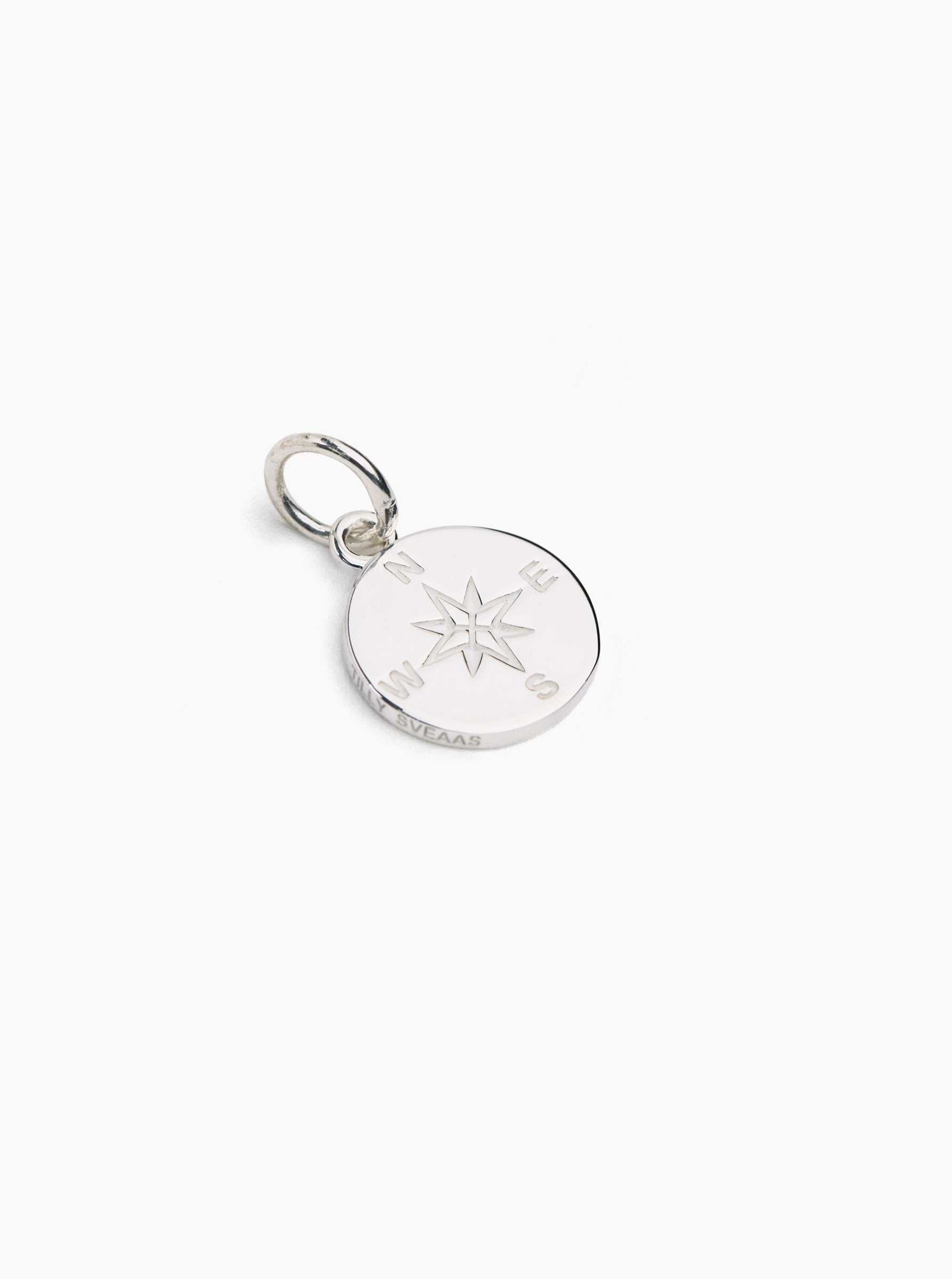 Small Silver Compass Charm