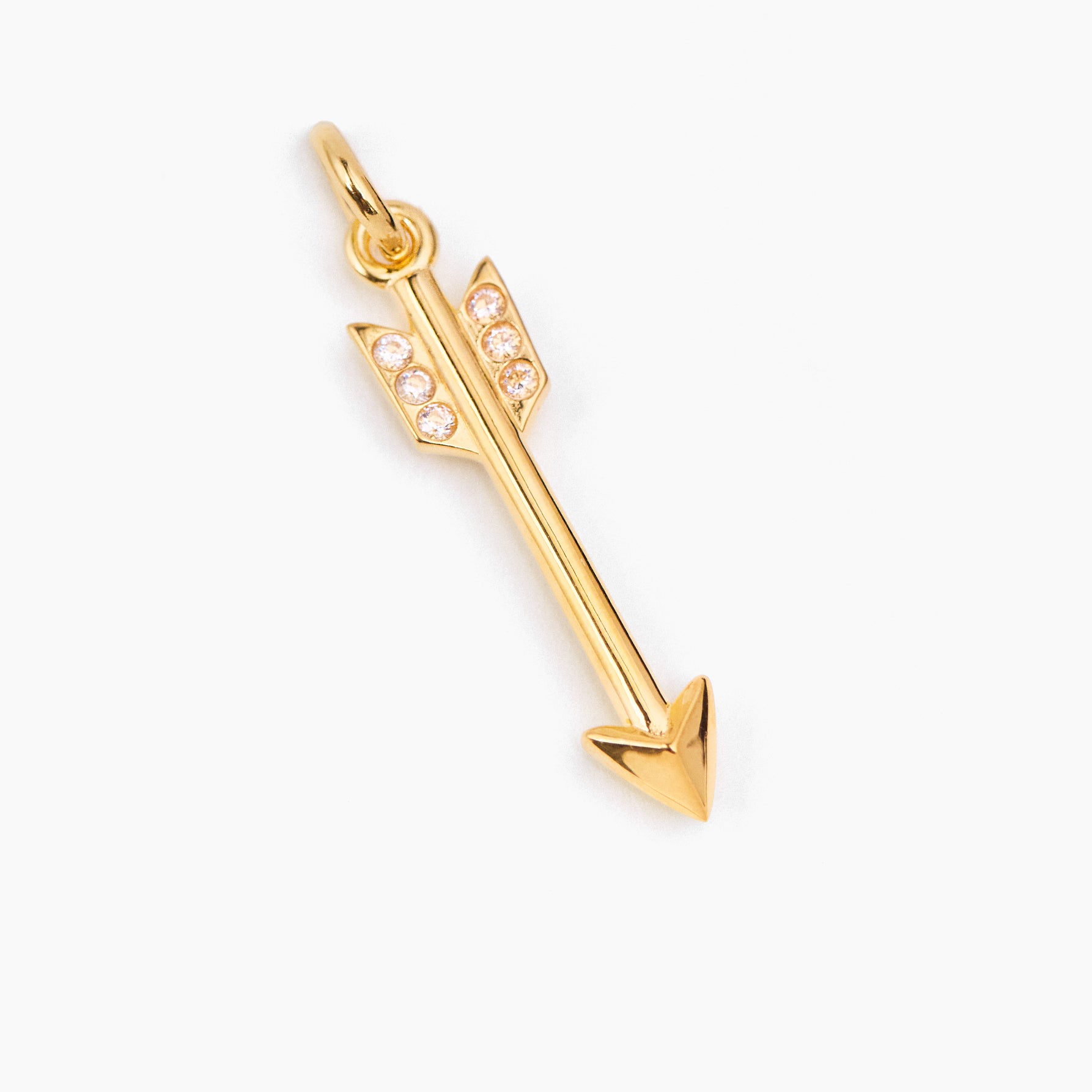 Gold Jewelled Arrow Pendant Charm