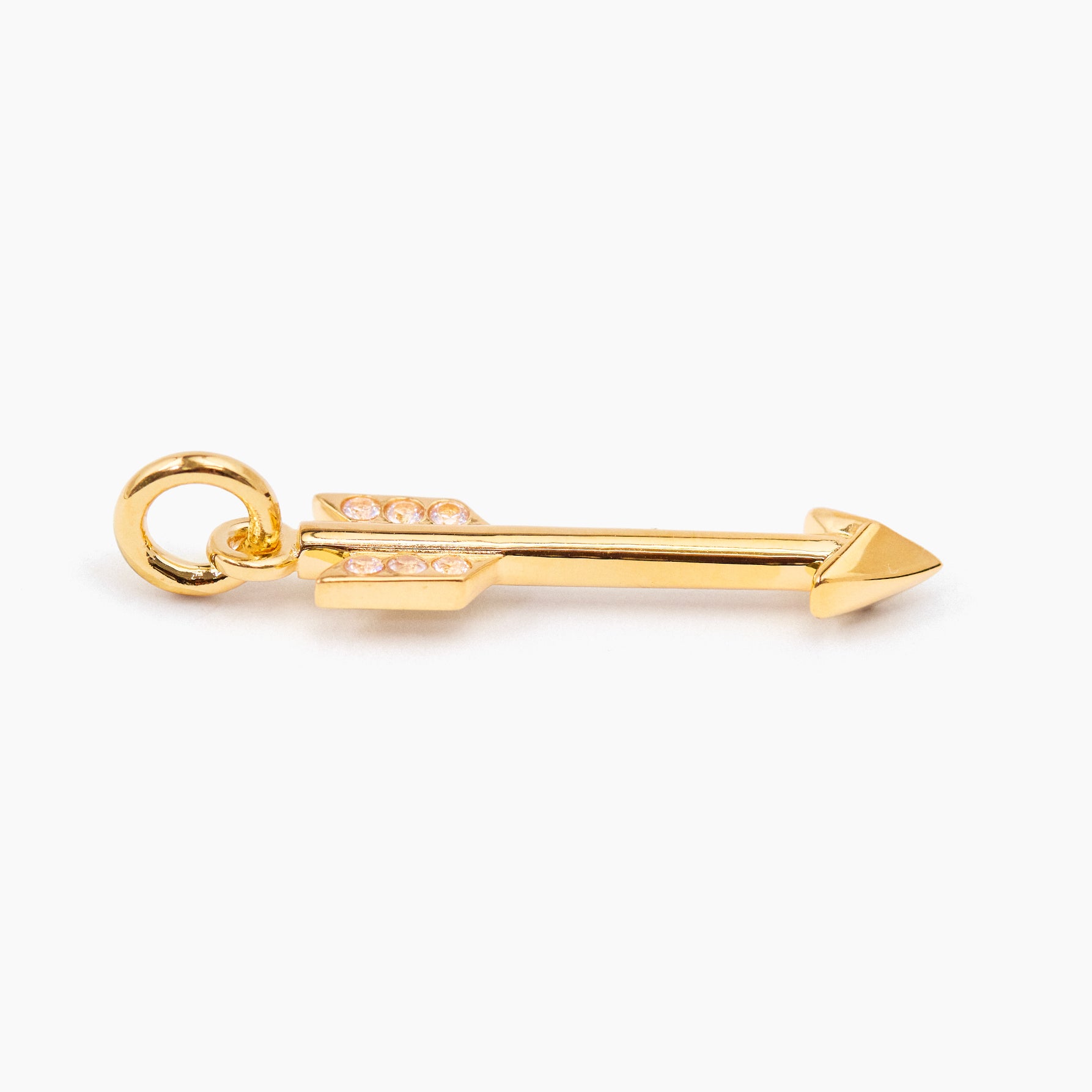 Gold Jewelled Arrow Pendant Charm