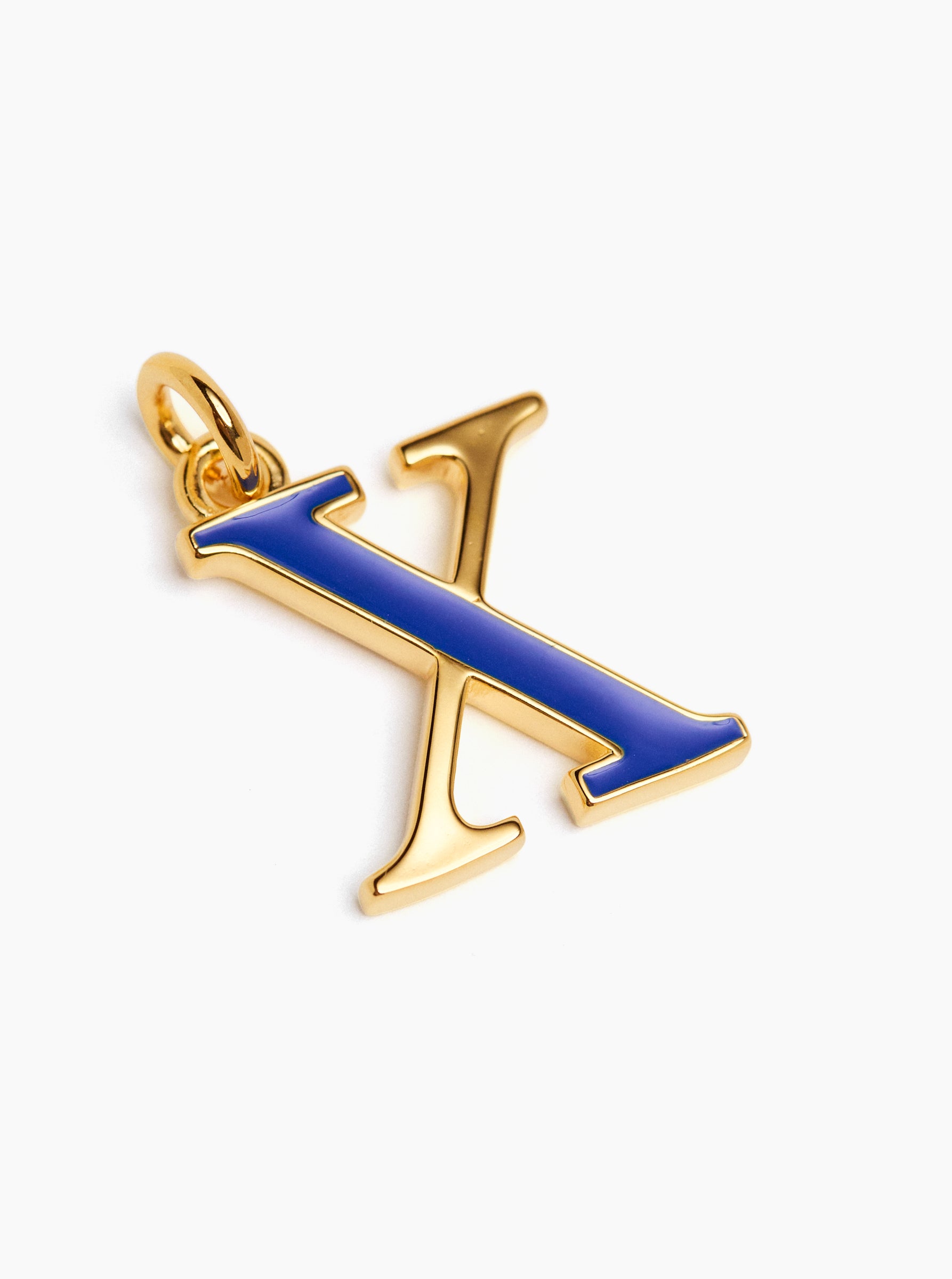 Large Gold Enamel X Charm