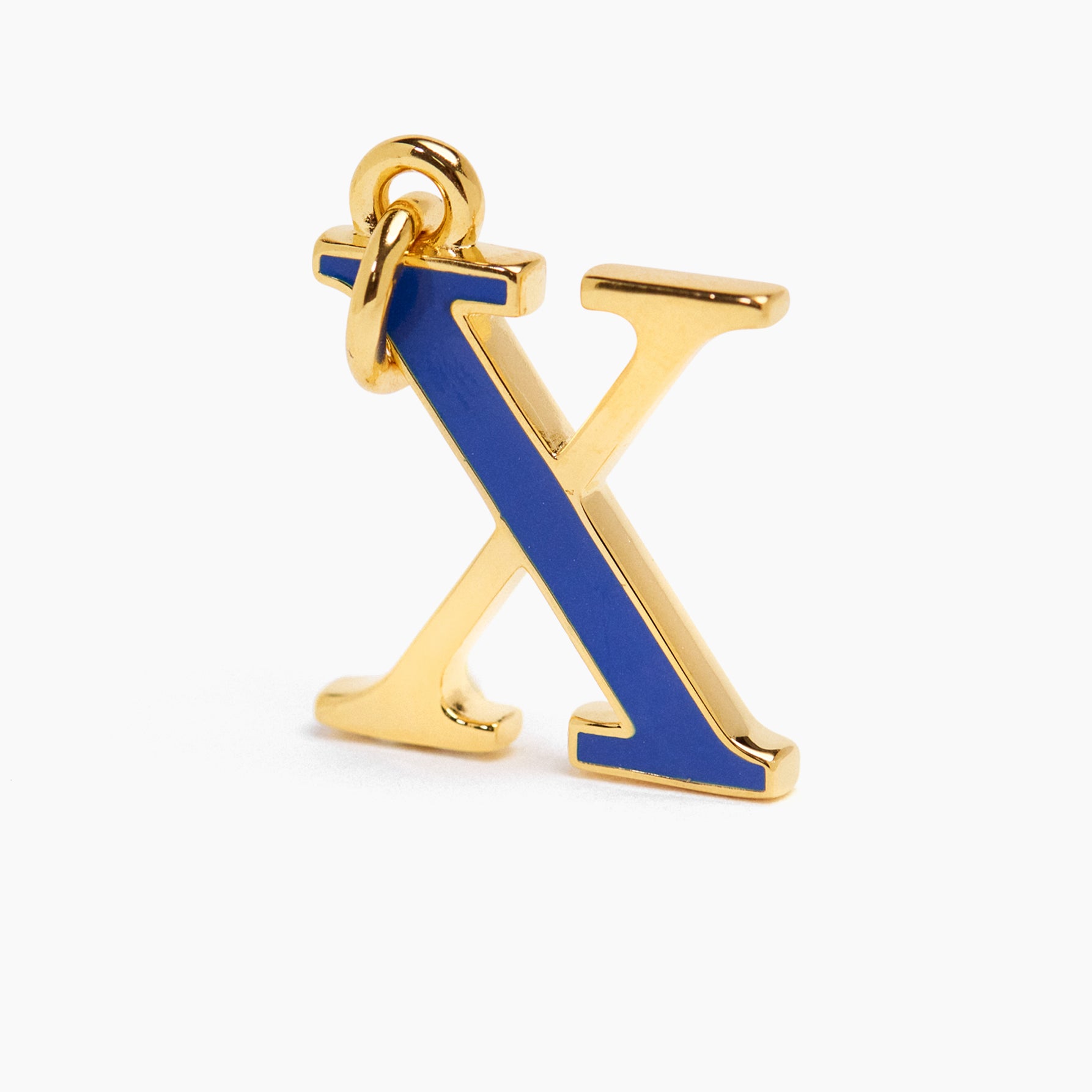 Large Gold Enamel X Charm